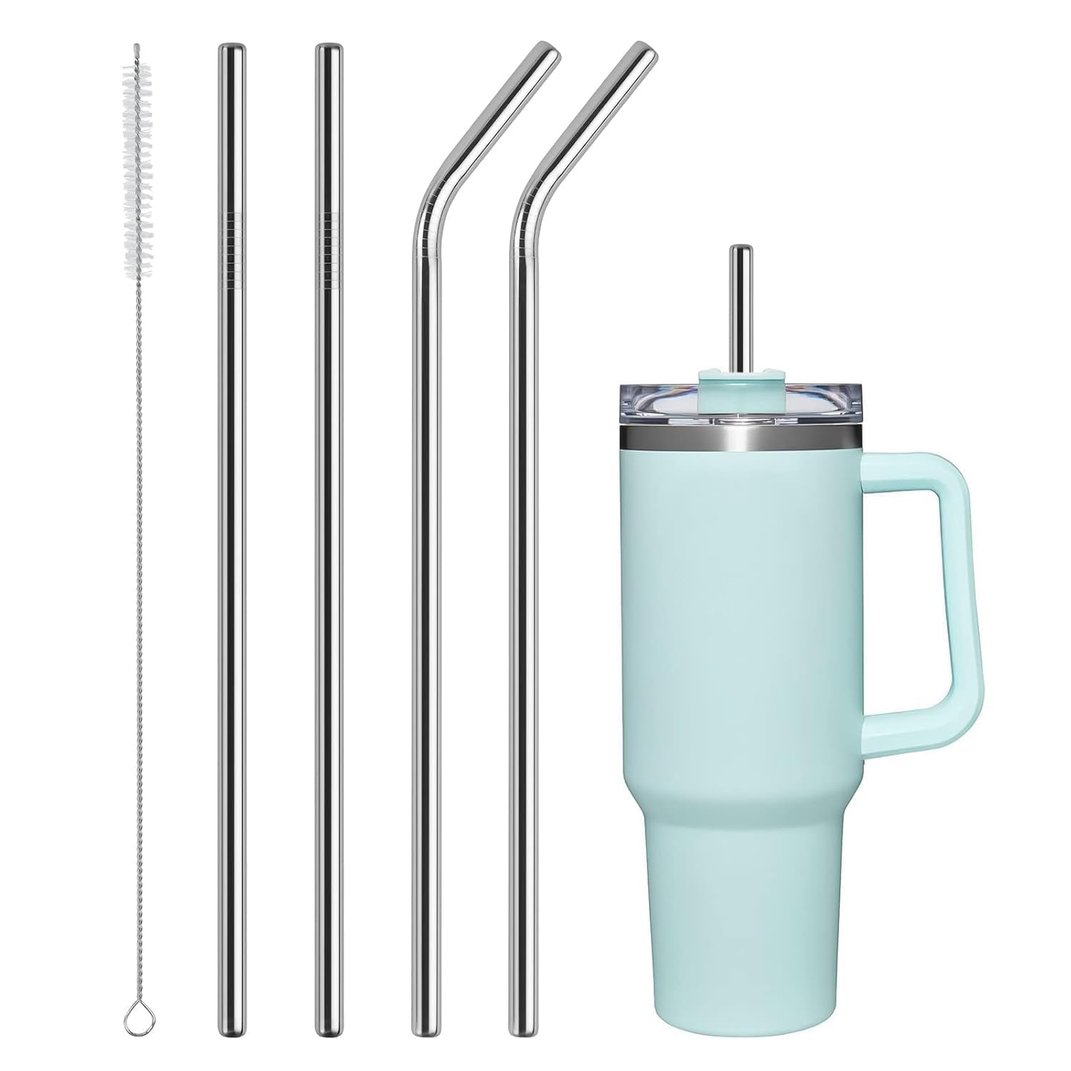 Rajmaan Stainless Steel Straws For Drinking With Cleaning Brush For Kids And Adults Reusable Metal Straw Set Drinking Juice & Dr
