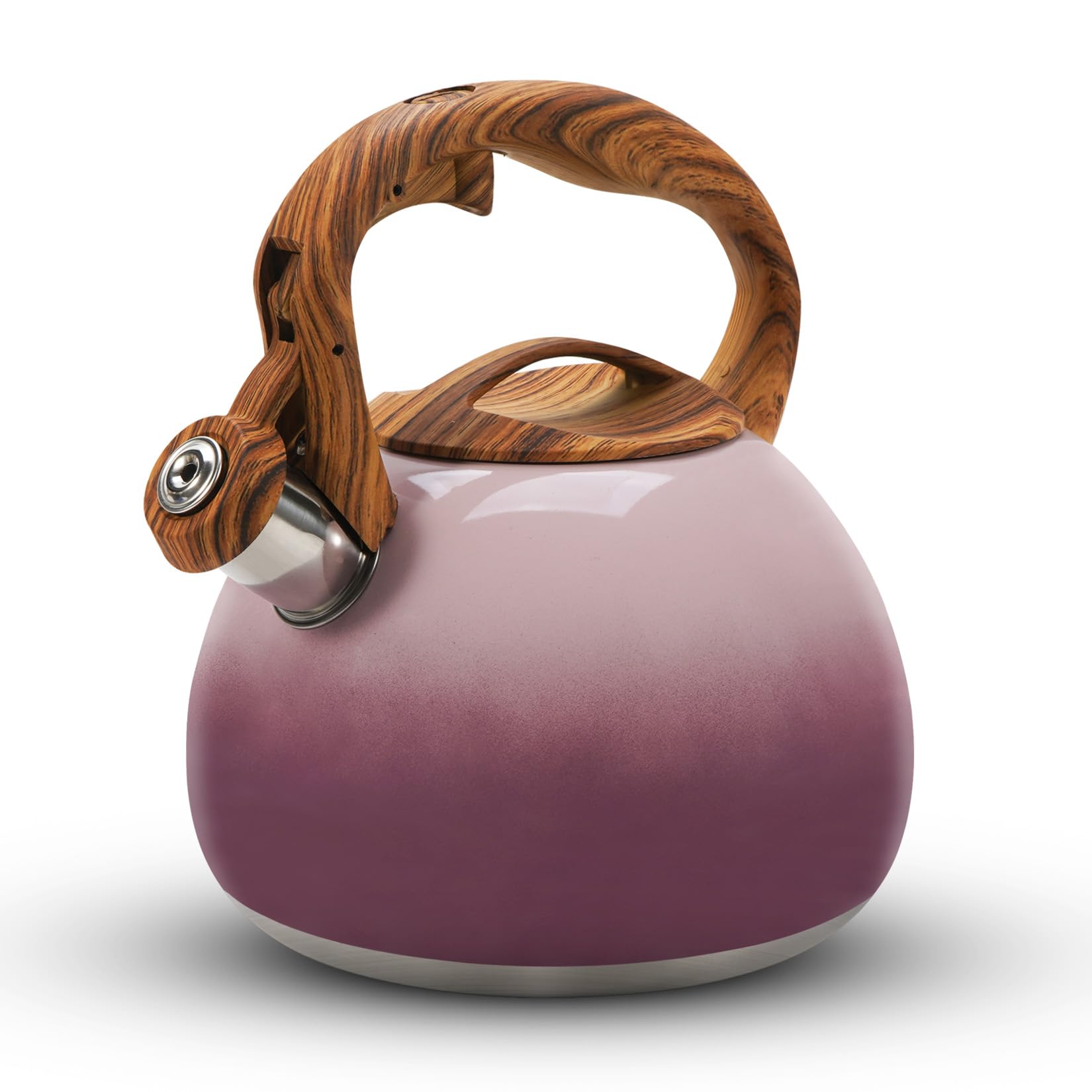 Foedo Tea Kettle for Stove Top, 3.2QT Whistling Tea Pots with Wood Parttern Handle, Stainless Steel Teapot for Home and Kitchen 