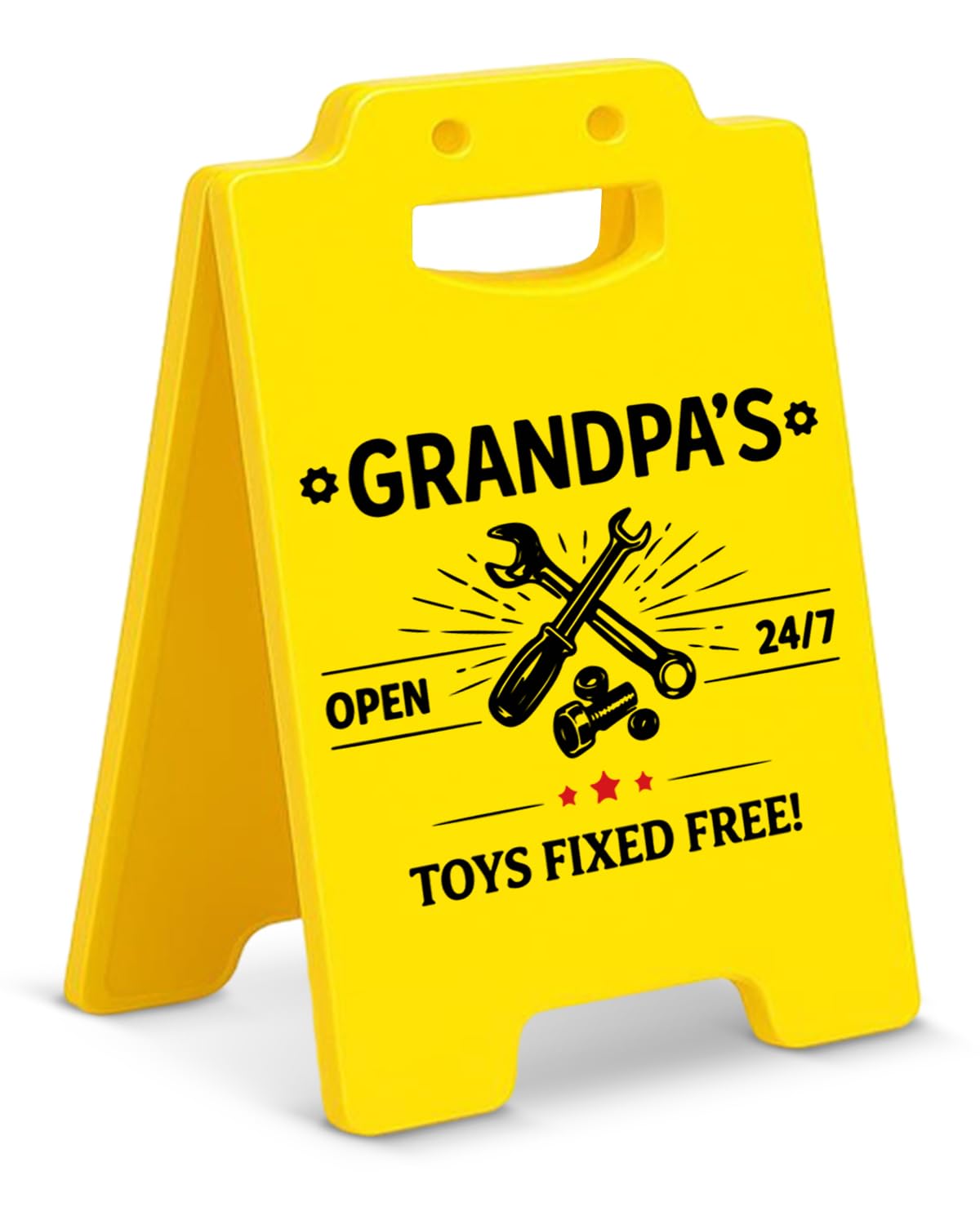 Funny Grandpa Gifts from Grandkids, Toys Fixed Free Desk Sign for Grandpa, Funny Fathers Day Birthday Gifts for Grandfather Papa