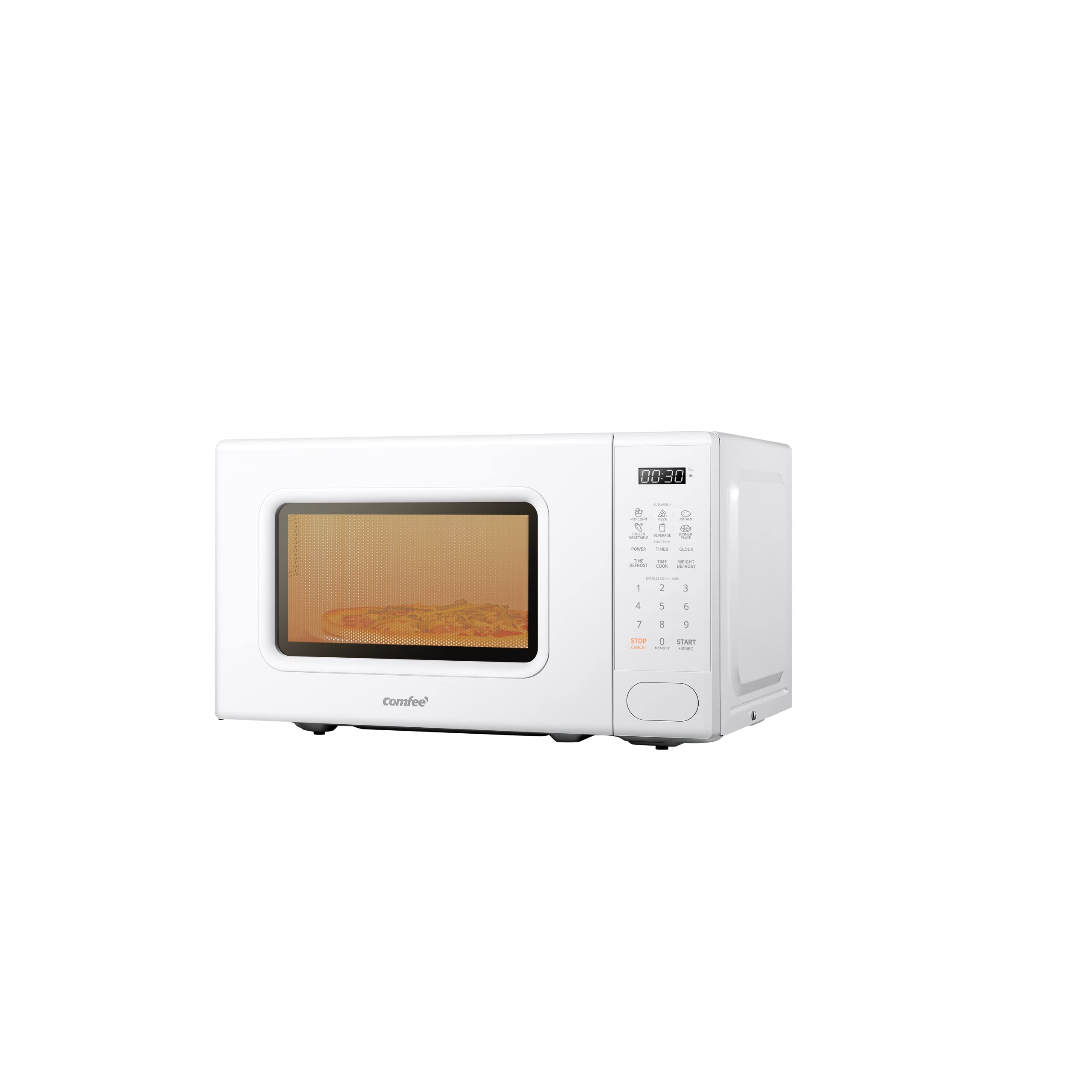 Comfee Cmo-C20M1Wh Retro Microwave With 11 Power Levels, Fast Multi-Stage Cooking, Turntable Reset Function Kitchen Timer, Speed