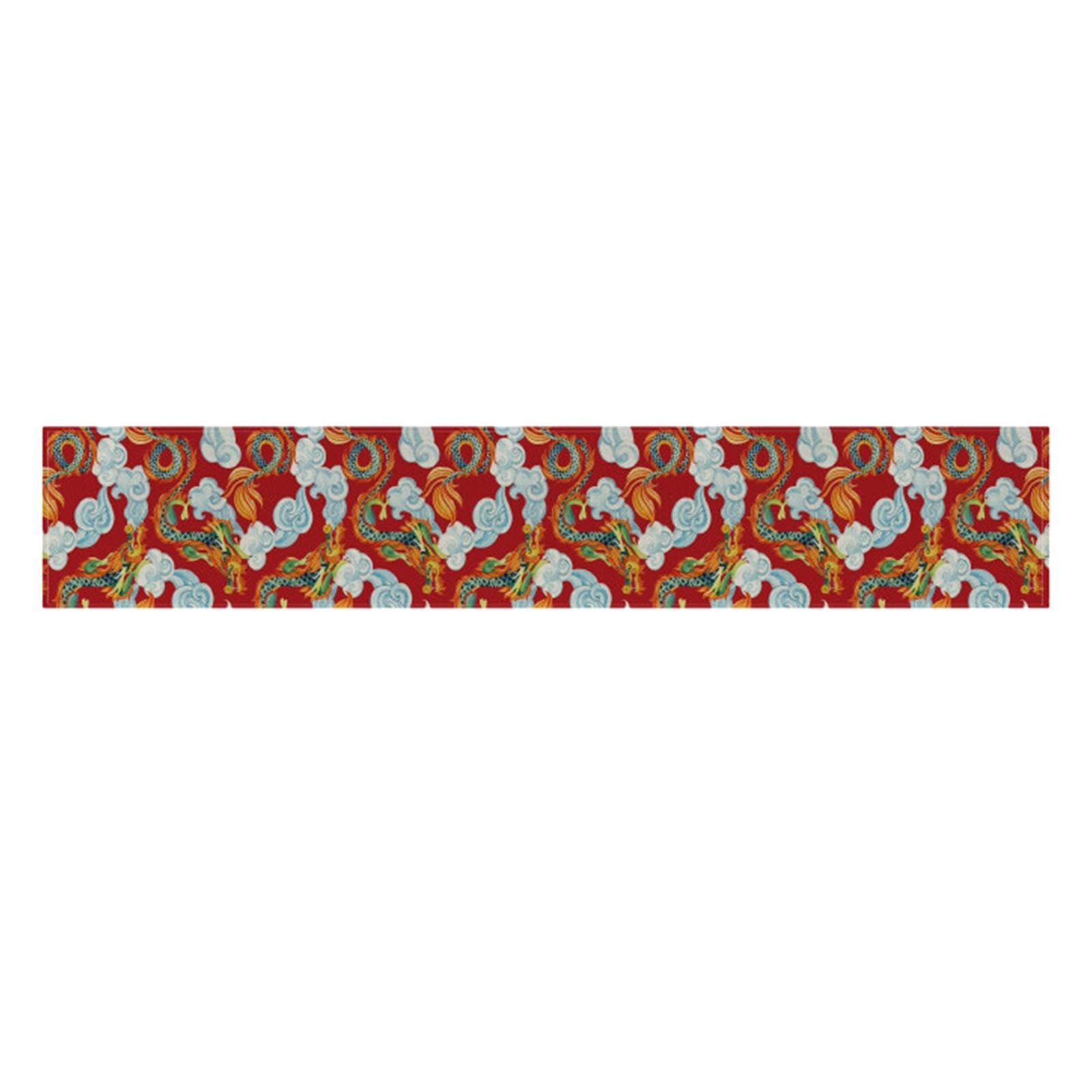 CALANDIS Chinese New Year Table Runner Table Setting for Restaurant Winter Home Decor Green Dragon | Table Runners | Linens & Te