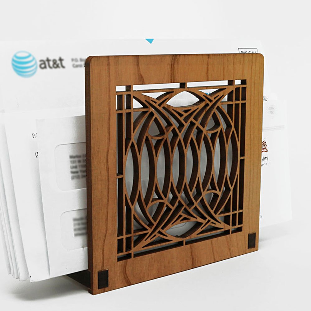 Frank Lloyd Wright Blossom House Design Laser Cut Wood Napkin Holder