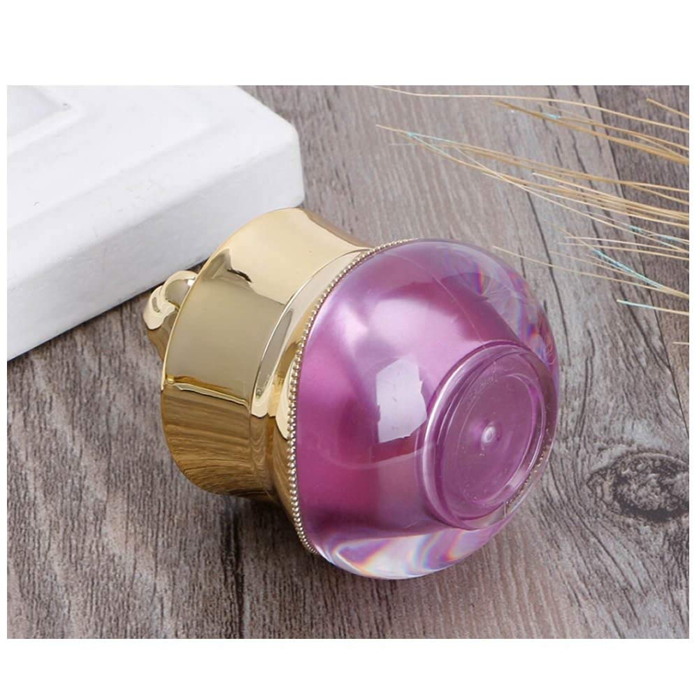 Healthcom 10 Packs 5 Gram/5Ml Gold Crown Empty Cream Jars Lip Balm Bottles Container Refillable Cosmetic Sample Jars Makeup Plas