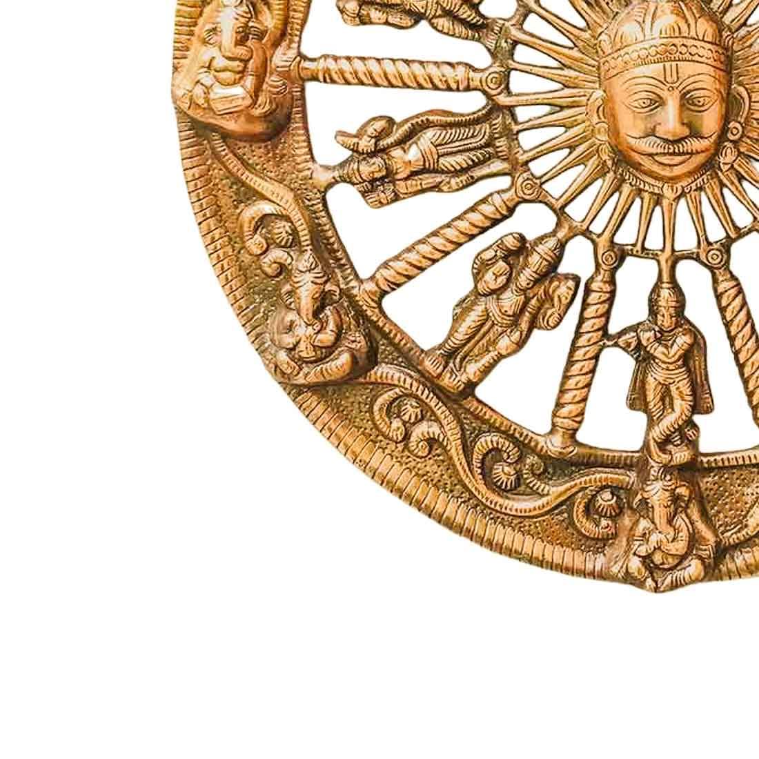 Apkamart Handcrafted Sun Wall Hanging | Surya Bhagwan Wall Decor For Vastu- Religious Article For Wall Decor And Gifts (Metal -