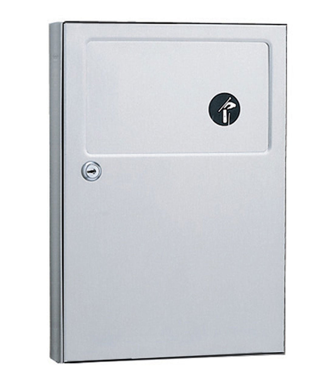Bobrick 254 Classicseries Stainless Steel Surface-Mounted Sanitary Napkin Disposal, Satin Finish, 4-1/16'' Length, 15-1/8'' Heig