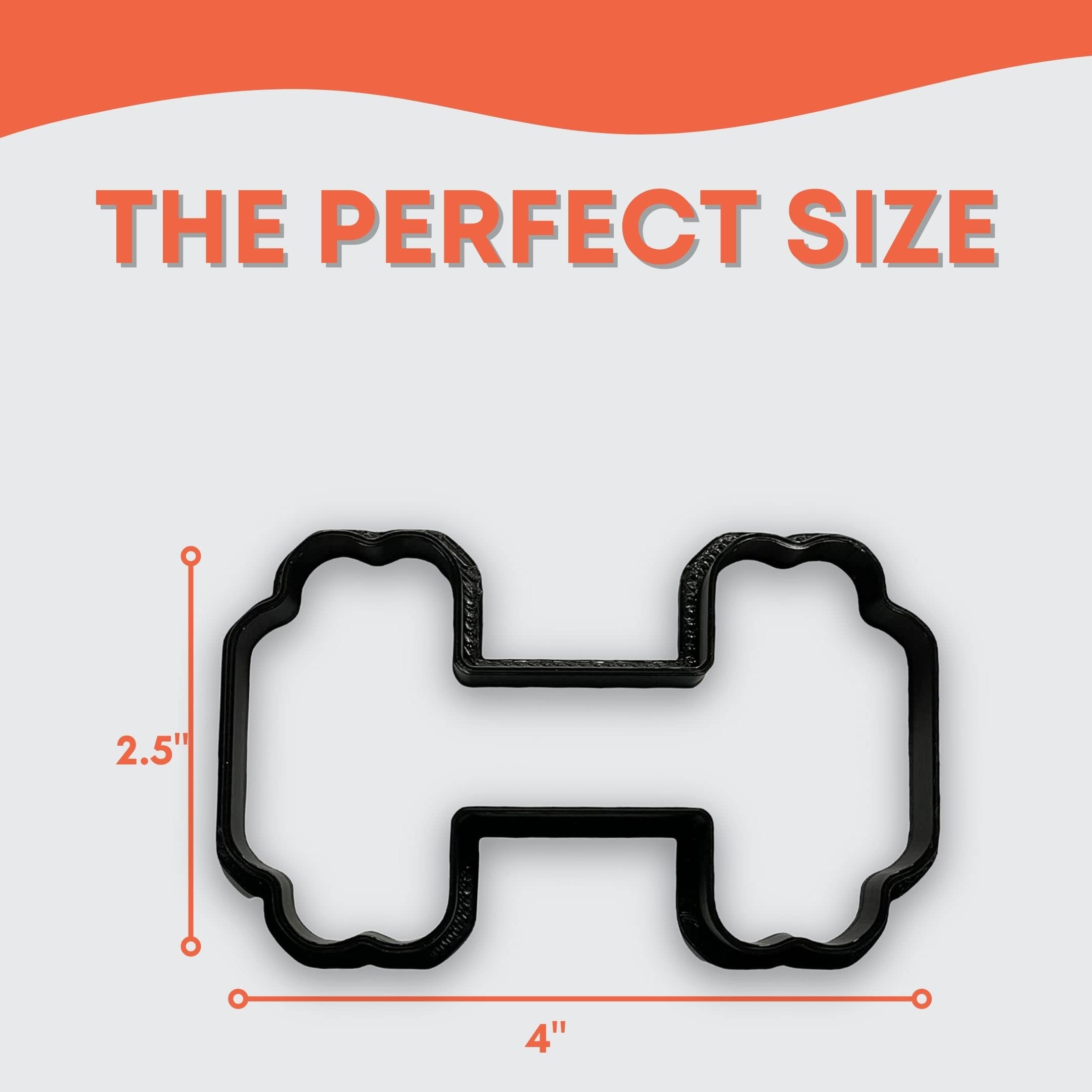 Dumbbell Weights Cookie Cutter With Easy To Push Design (4 Inch)