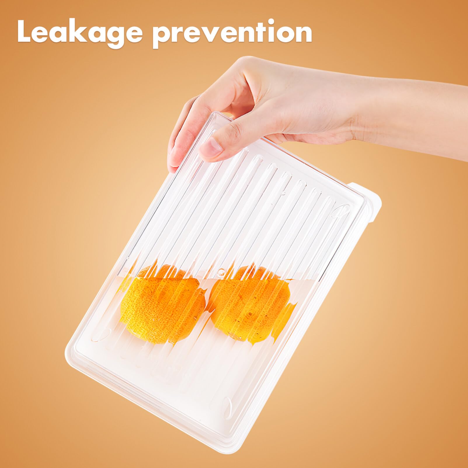 Hemoton Clear Meat Storage Container Bacon Keeper Box Bacon Storage Bins Refrigerator Meat Saver Case Fruit Vegetable Organizer