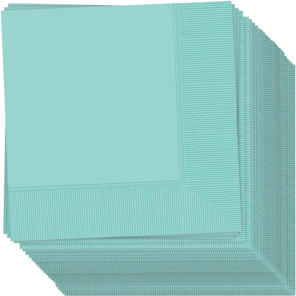 Stunning Robin'S Egg Blue 2-Ply Luncheon Napkins 6.5 X 6.5 (Pack Of 40) - Elegant, And Ultra-Absorbent - Ideal For Events
