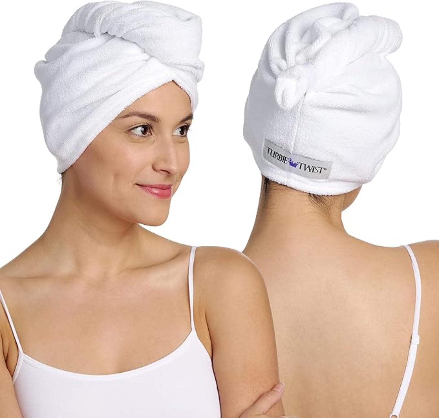 Turbie Twist Microfiber Hair Towel Wrap - for Women, Men & Kids - Travel & Bathroom Essential - Quick Dry Hair Turban for Drying