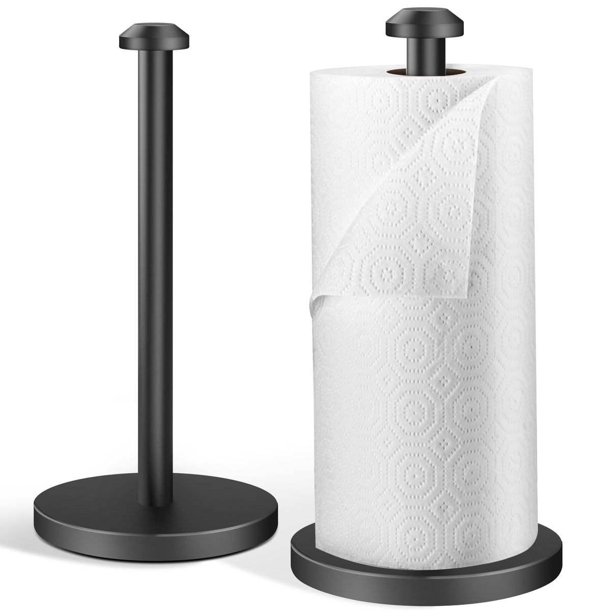 Aosion 2 Pack Paper Towel Holder, Stainless Steel Paper Towel Holder Countertop,Paper Towel Stand For Kitchen, Bedroom, Bathroom