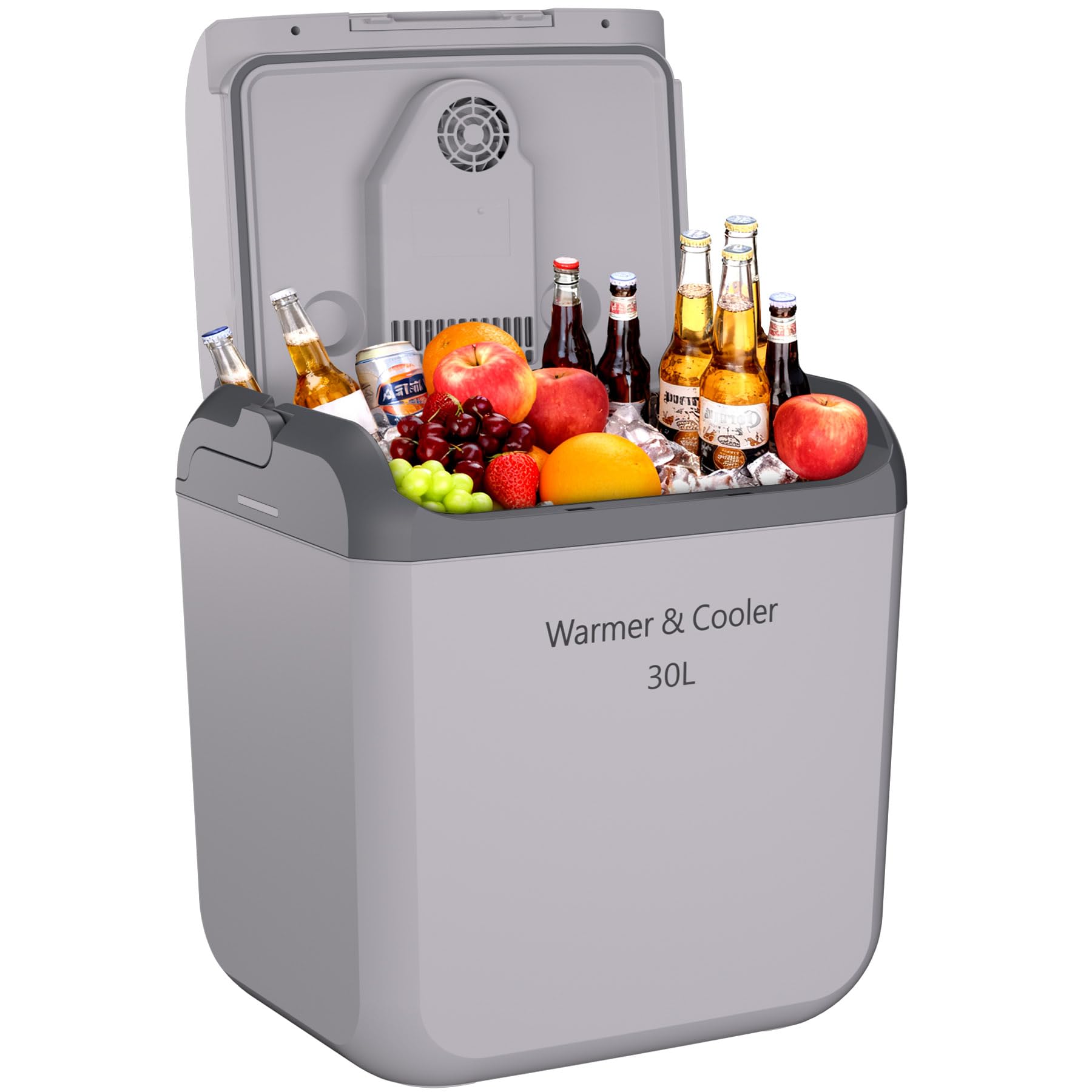 Garvee 32 QT (30 L) Electric Cooler & Warmer with Handle, Portable Car Refrigerator, 12V Car Cooler, 110V AC Home Power Cord, Pl