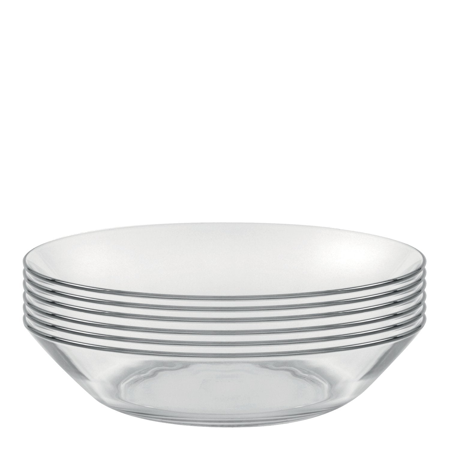 Duralex Lys Glass Calotte Plate, Set Of 6 (8 Inch Clear, Made In France)