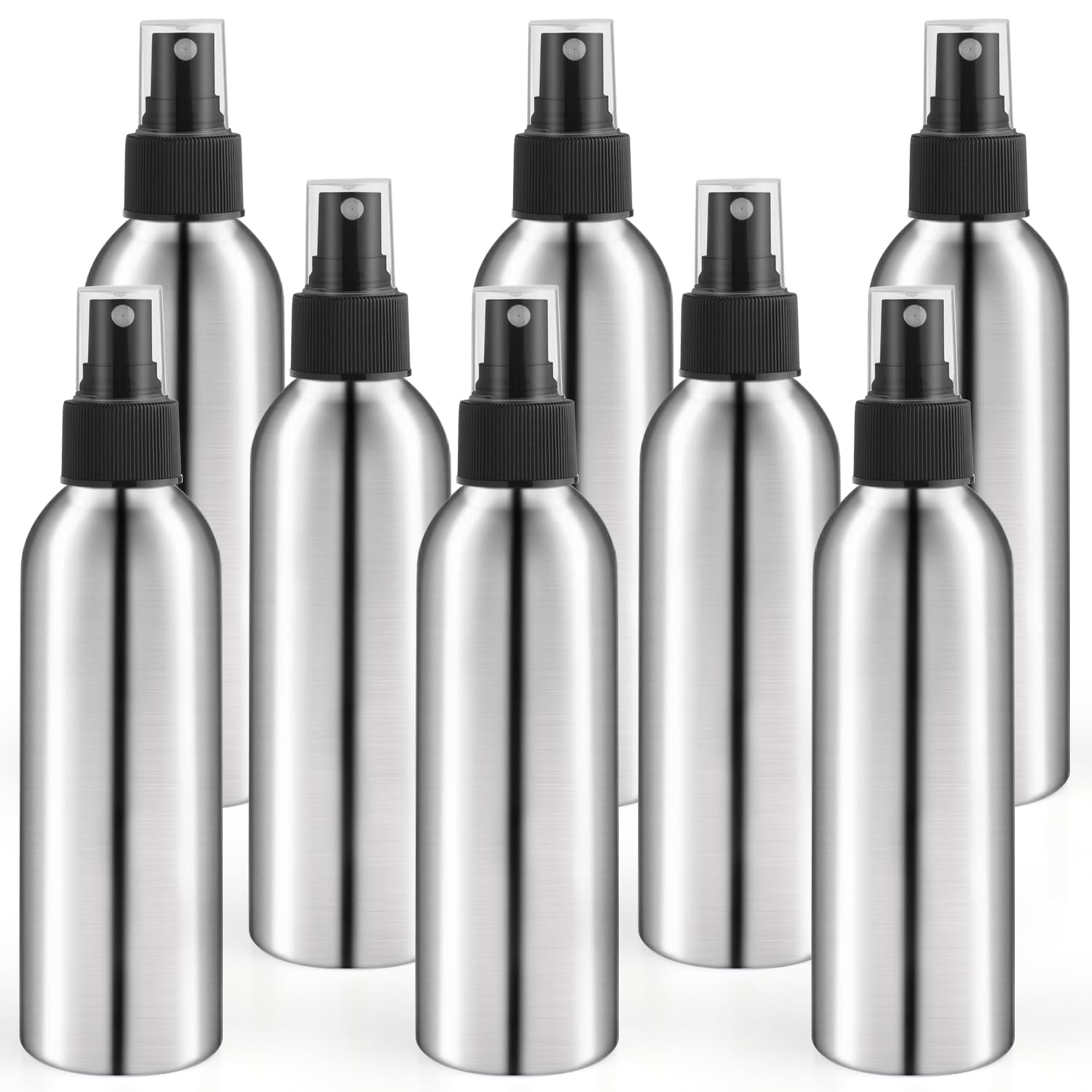 8 Pcs 150Ml/5Oz Aluminum Fine Mist Spray Bottles Reusable Fine Mist Sprayer Bottle Metal Atomizer Cosmetic Storage For Travel To