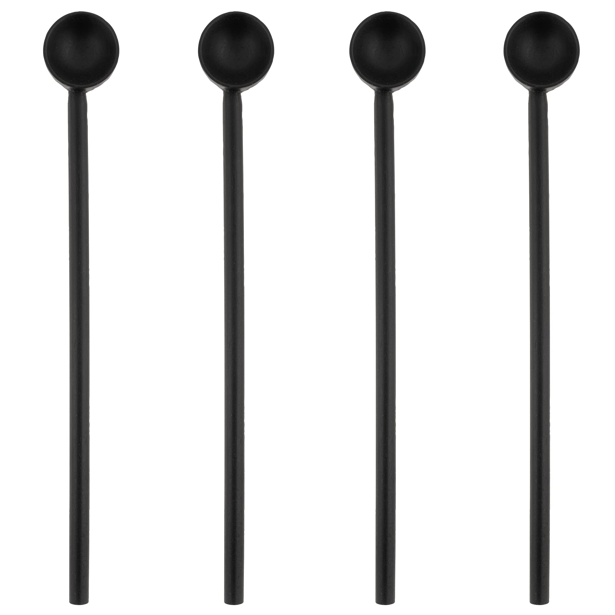 Karma Black Wood Spoons Large S/4, Set Of 4