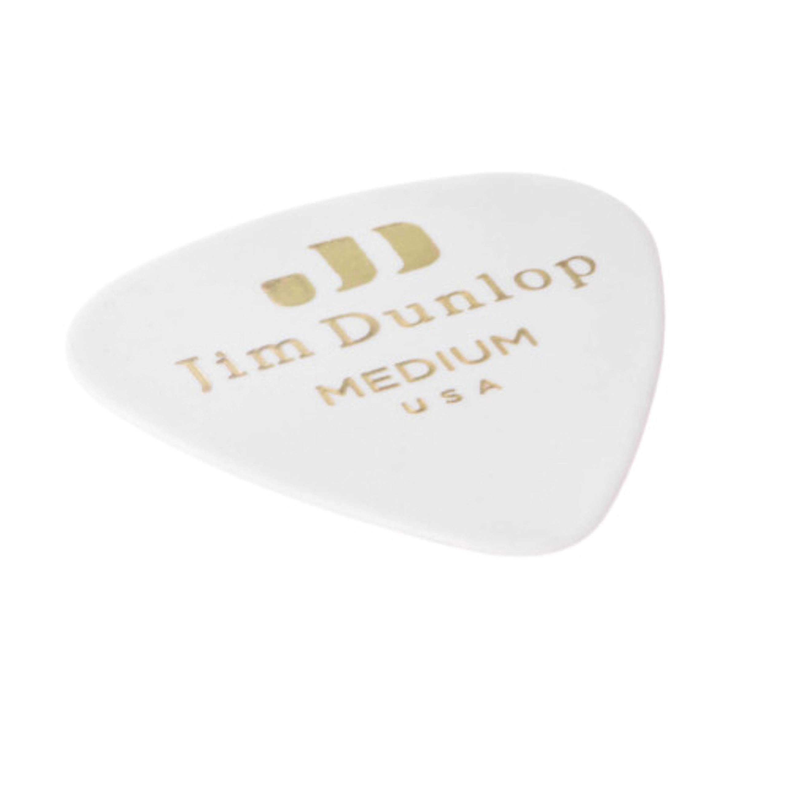 Dunlop 483P01Md Genuine Celluloid, White, Medium, 12Players Pack