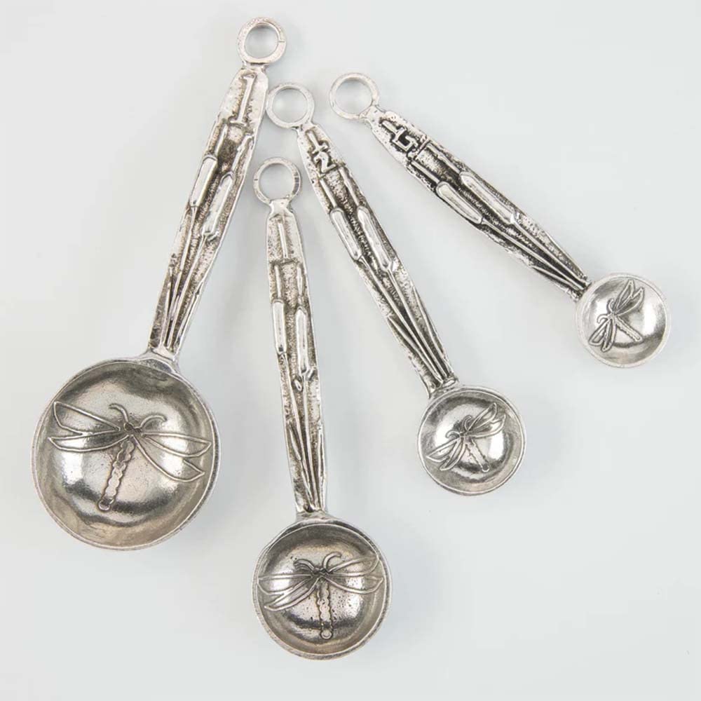 Crosby & Taylor Dragonfly Pewter Measuring Spoons, Set Of 4, Handmade In The Usa