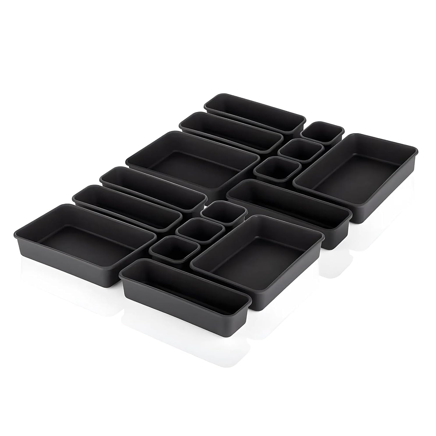 Ramkesari 1Pcs Drawer Organizer Tray Set Interlocking Storage Boxes Interlocking Drawer Storage Trays For Cosmetics Jewelry Stat