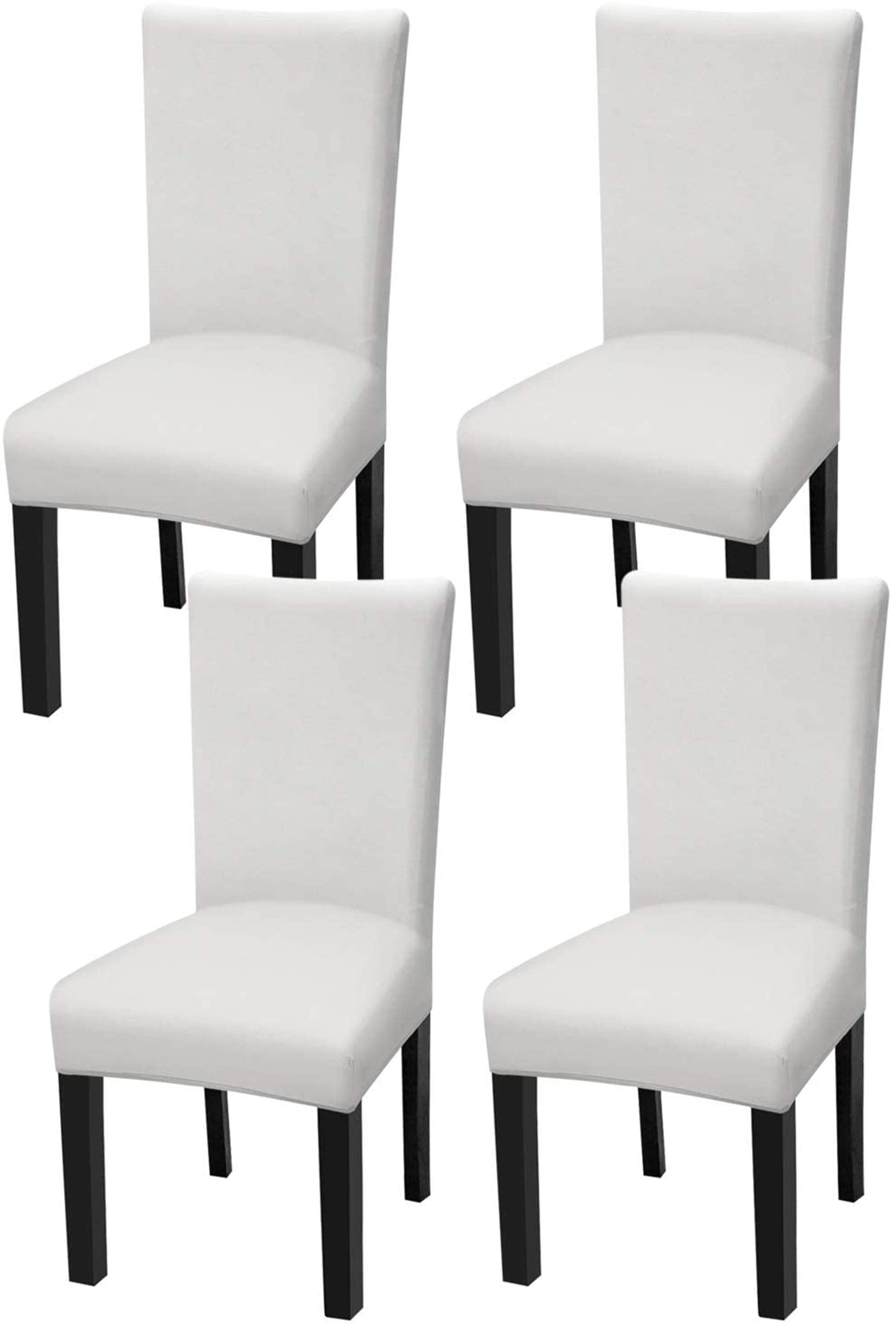 House Of Quirk Polyester Solid Elastic Chair Cover Stretch Removable Washable Short Dining Chair Cover Protector Seat Slipcover 