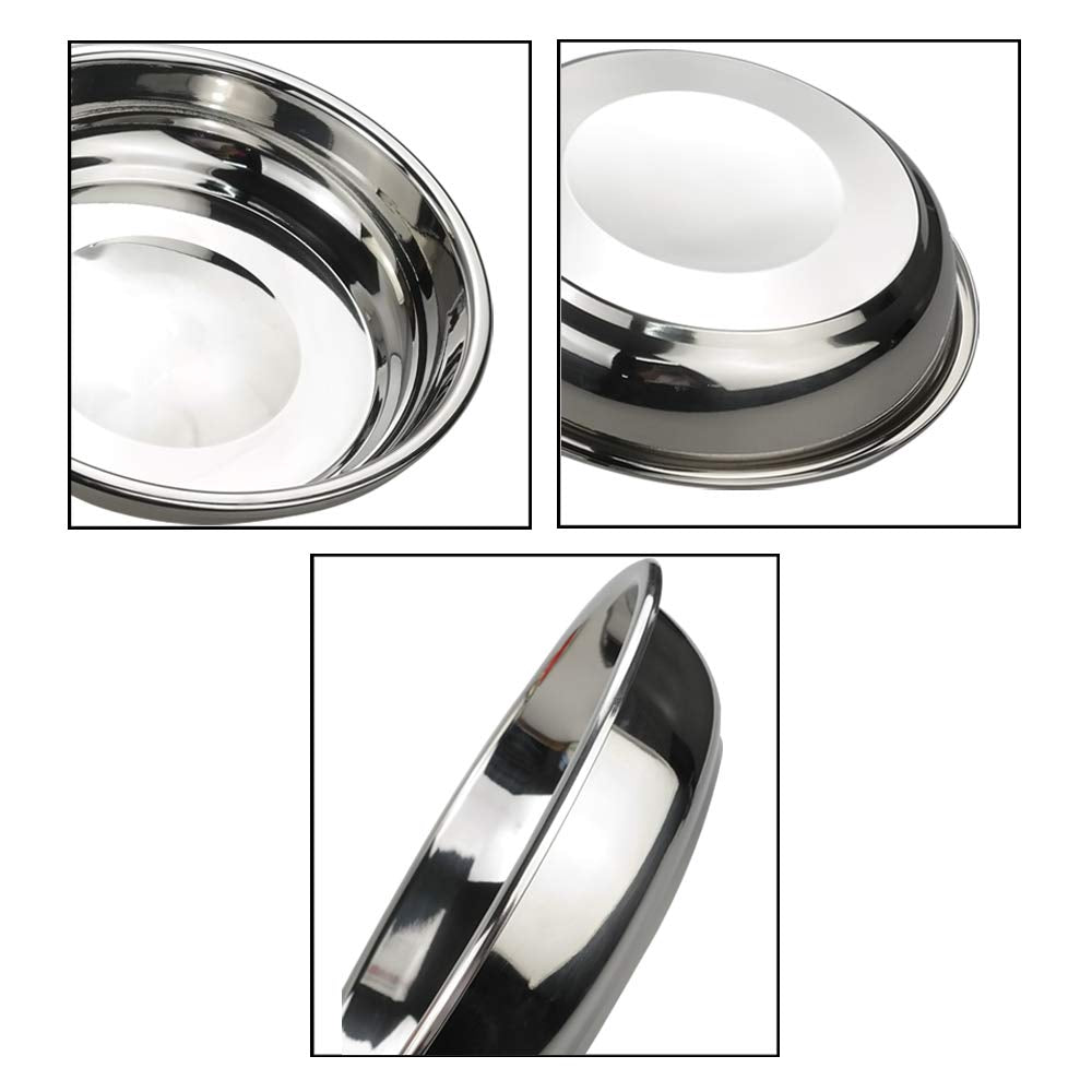 Doryh 18/10 Stainless Steel Dinner Plates Dishes Set, Round Camping Plates, 8.65-Inch/Set Of 4
