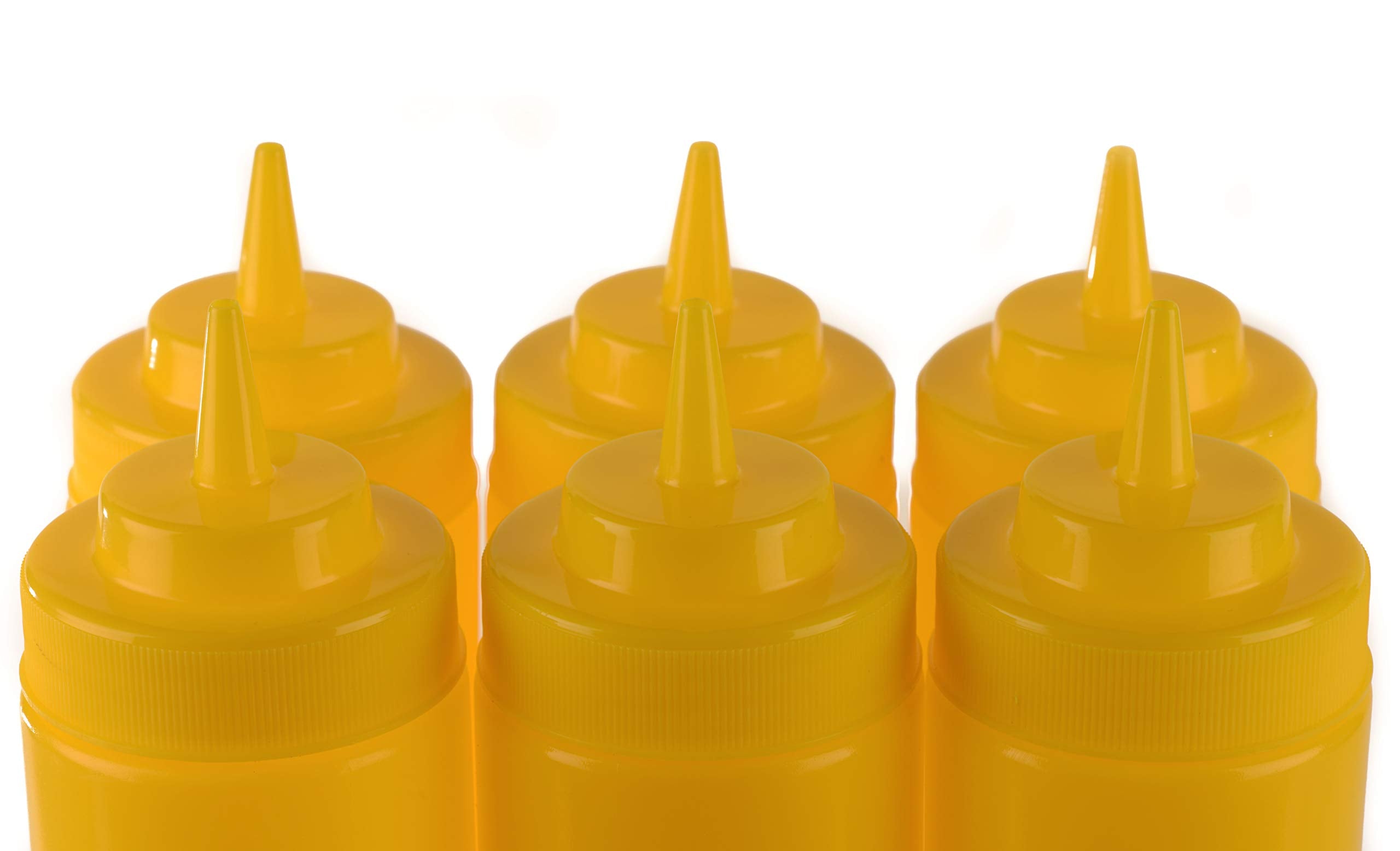 [2 Pack] 24 Oz Yellow Plastic Condiment Squeeze Bottles Squirt Bottle For Sauces, Dressing, Arts And Crafts, Ketchup, Mustard, O
