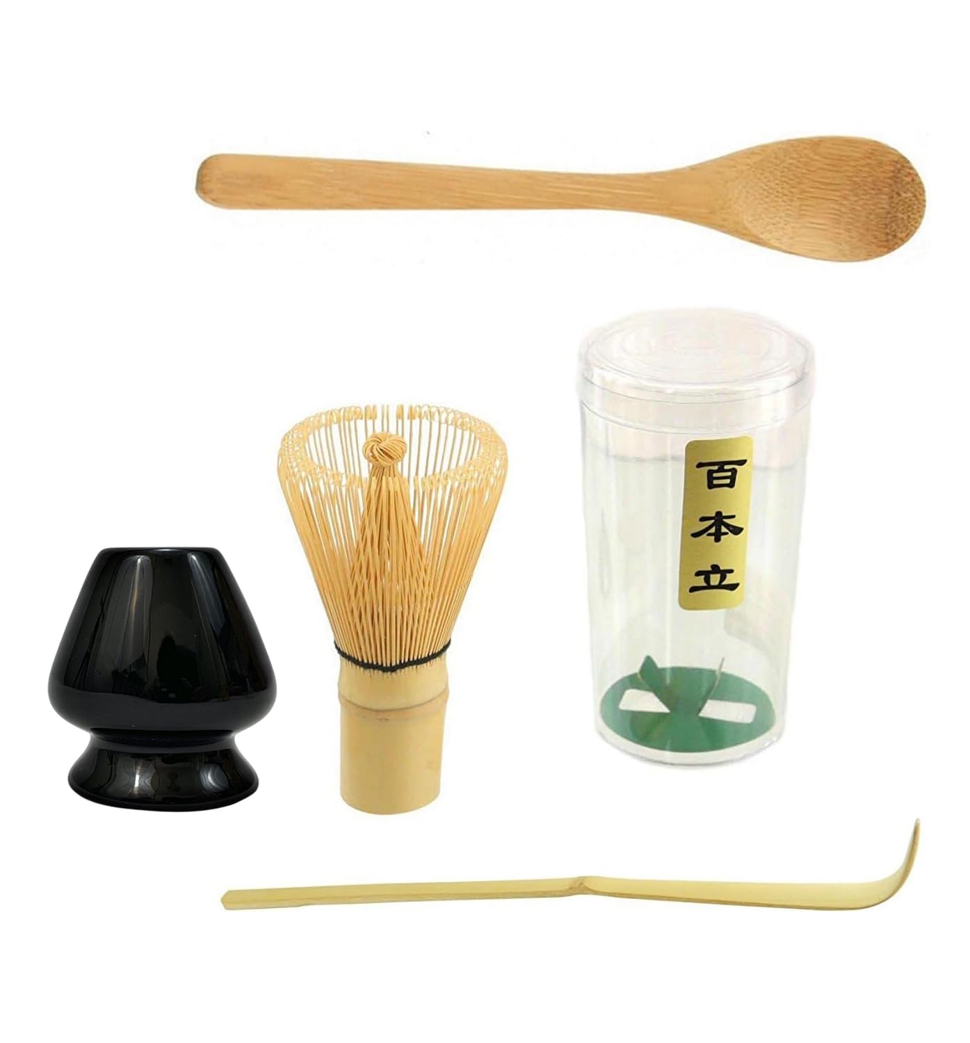 Japanbargain 4727, Matcha Whisk Set Japanese Chasen Bamboo Whisk Tea Spoon And Tea Scoop Chashaku And Whisk Stand Green Tea Cere