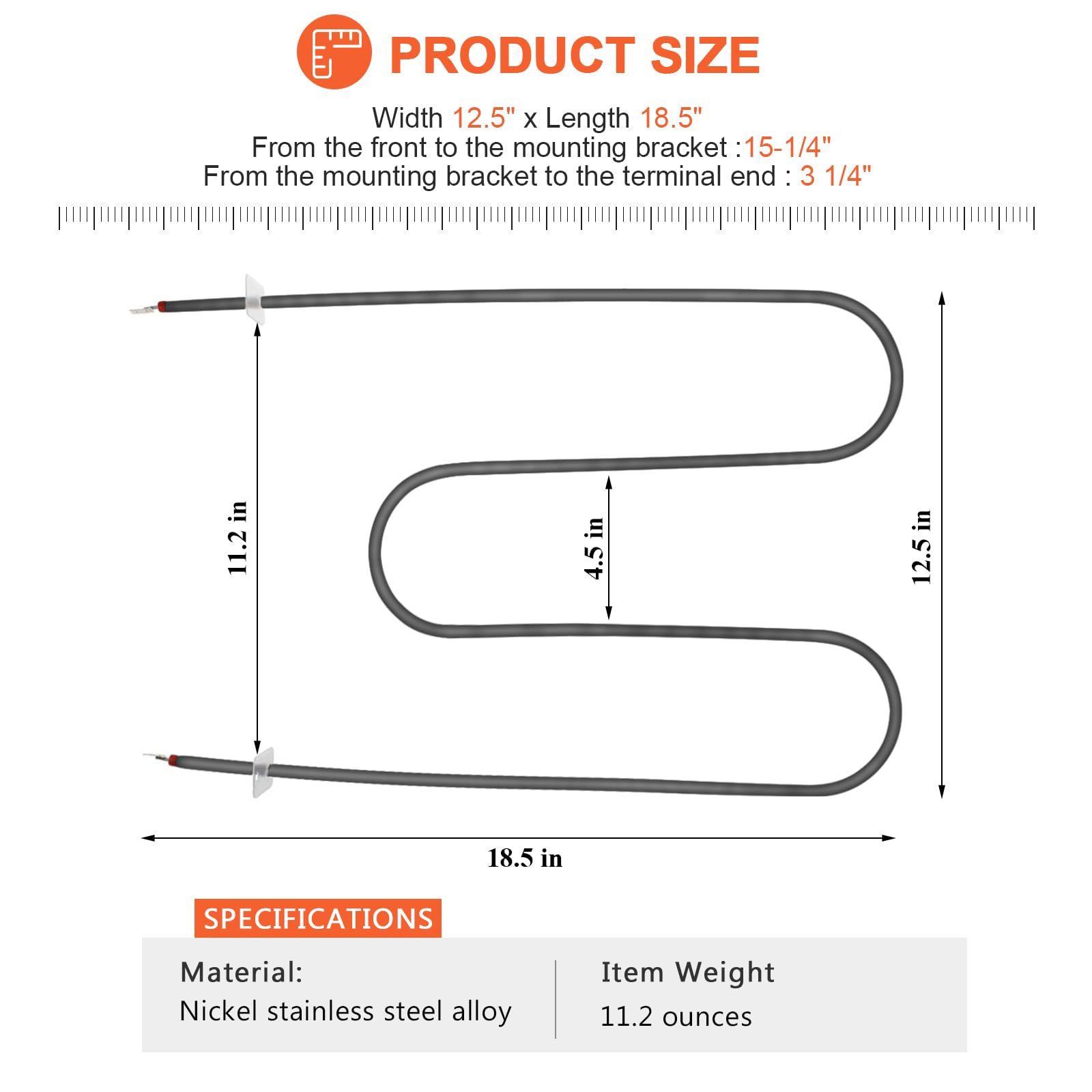 Beaquicy 316203200 Oven Bake Element - Replacement For Ken-More Crosley Frigidaire Kelvinator Oven - Replaces 316199900 832973 C