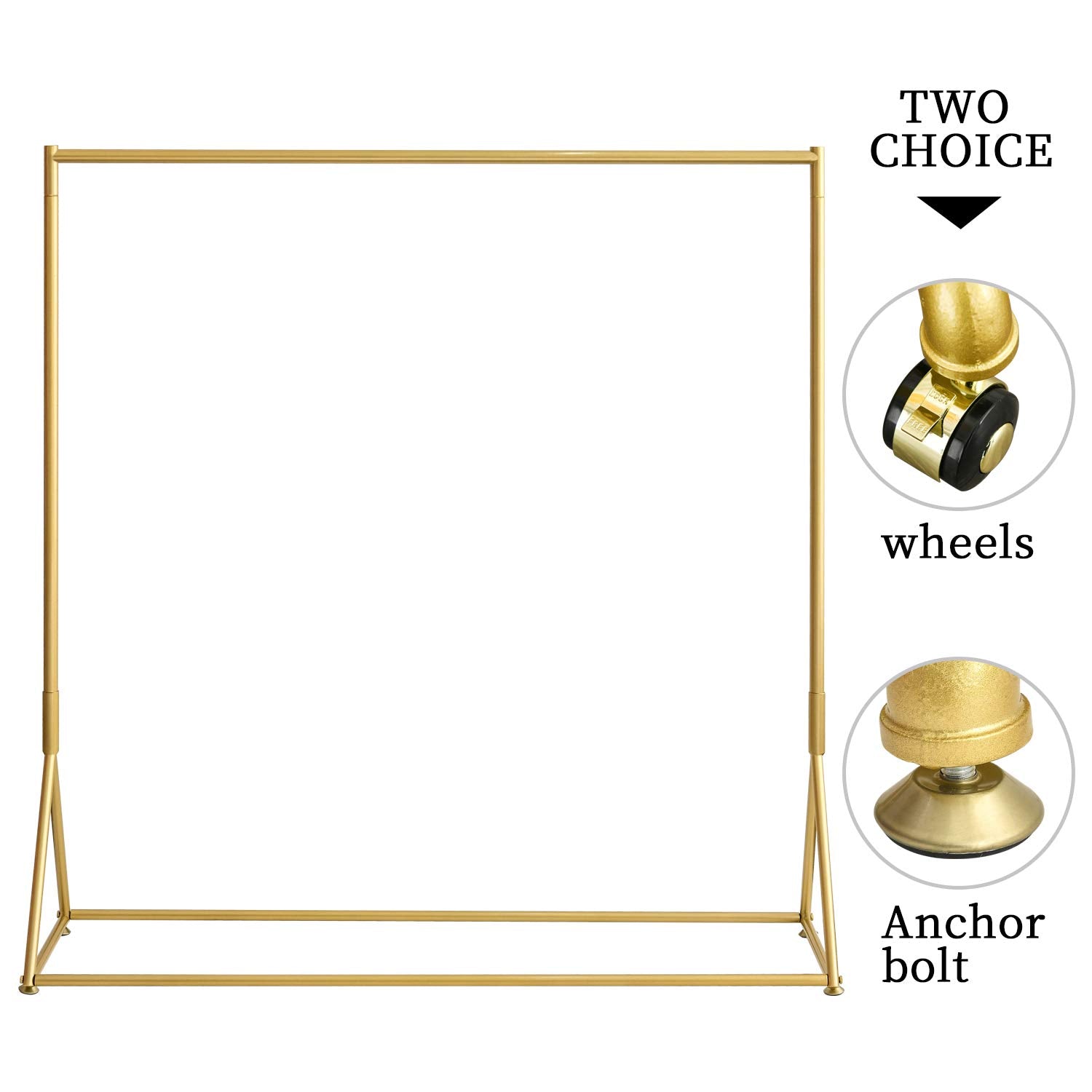 BOSURU Gold Pipe Clothing Racks Freestanding  Modern Metal Clothes Rack Heavy Duty  Easy Assemble Clothing Rack for Hanging Boutiques and Bedroom 59'' L