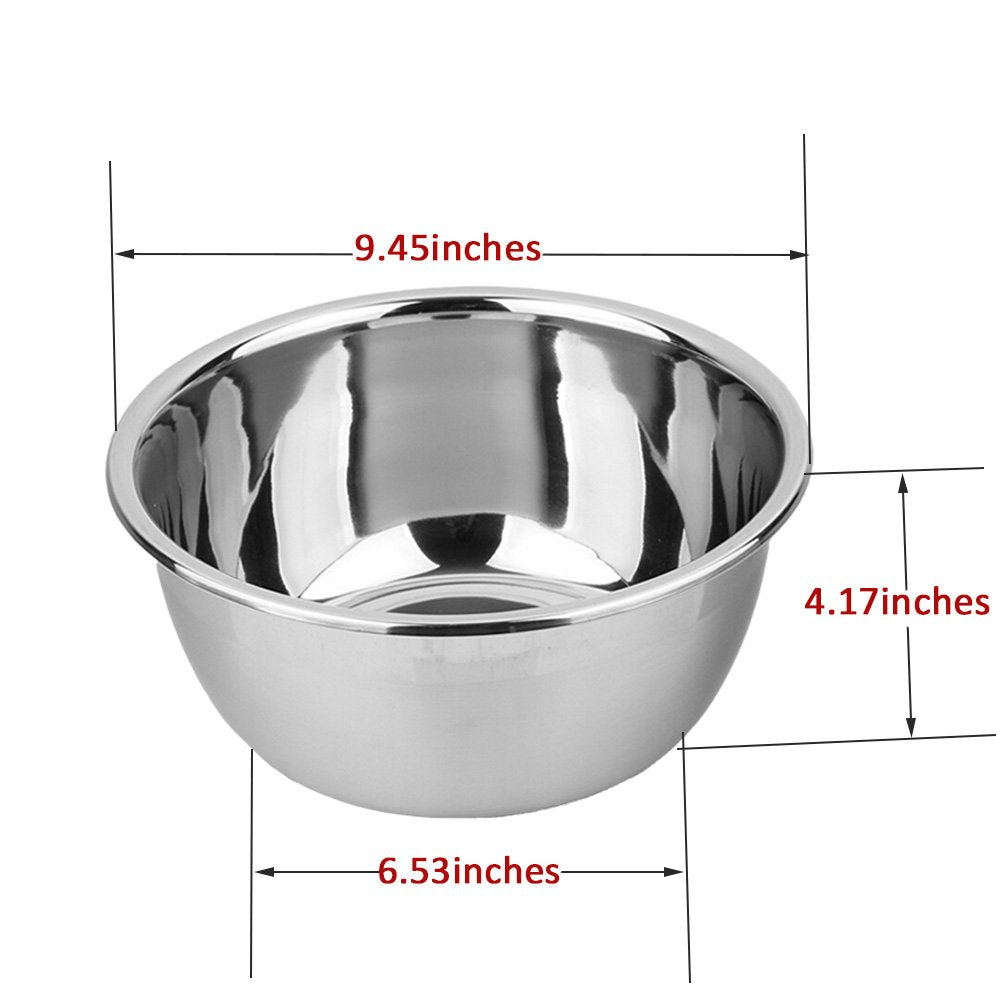 Meleg Otthon Stainless Steel Bowl,3Qt Salad Bowl,Metal Bowls,Stainless Steel Basin,Heavy Duty Deeper Edge Mirror Finish Dishwash