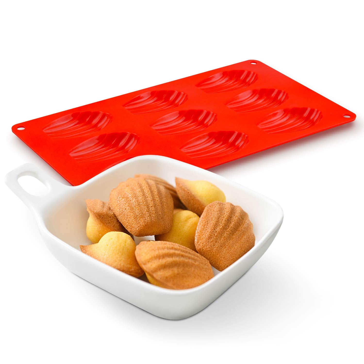 Silicone Madeleine Pans - 9 Cups Madeleine Mold For Small Cake, Chocolate, Cookies Pack Of 2