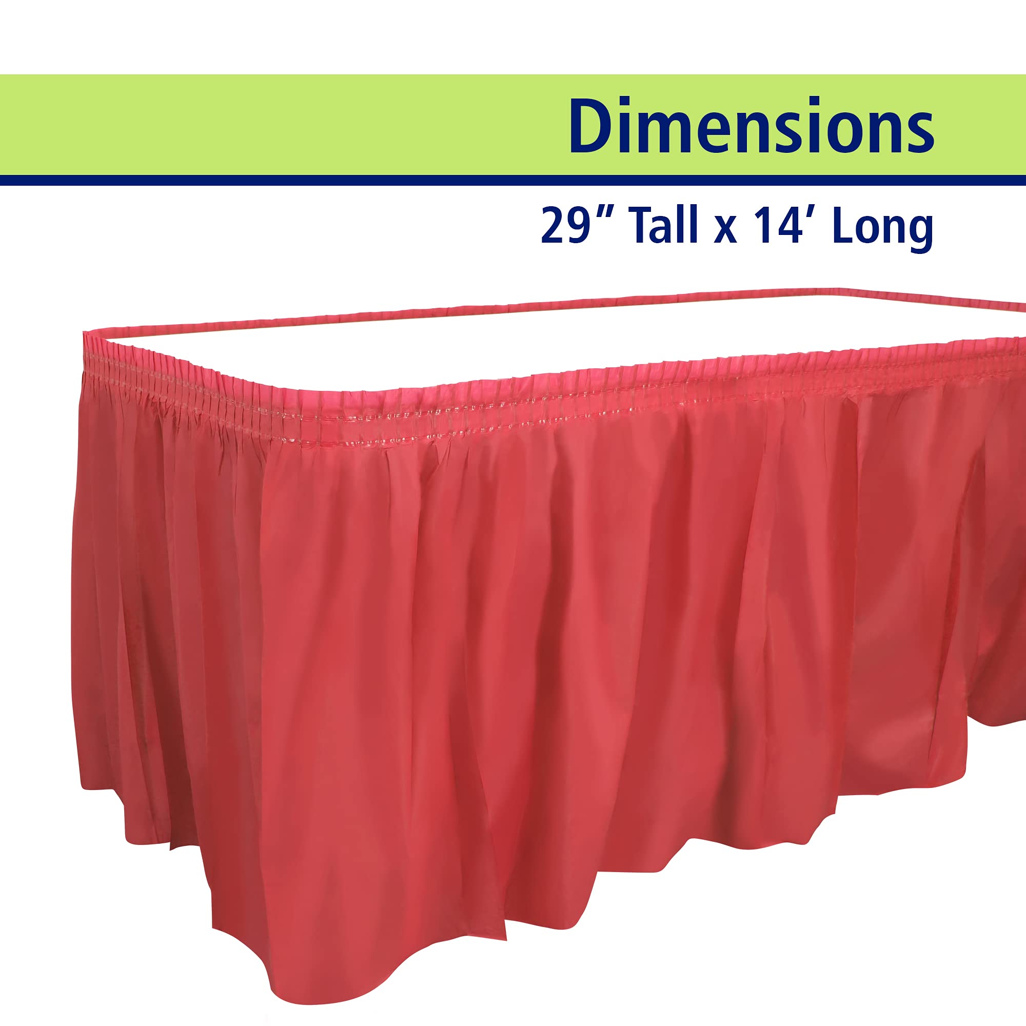 Party Dimensions Plastic Table Skirt, 29-Inches By 14-Feet - Red - 1 Pack