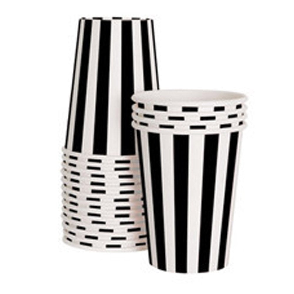 Paper Eskimo Party Cups, Black Tie, 12-Pack