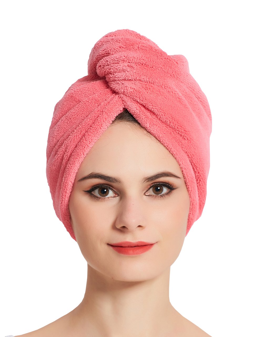 HOPESHINE Hair Drying Towel Twist Soft Shower Microfiber Towels for Curly Girls Hair Turban Wrap Fast Drying Ultra Absorbent Cap
