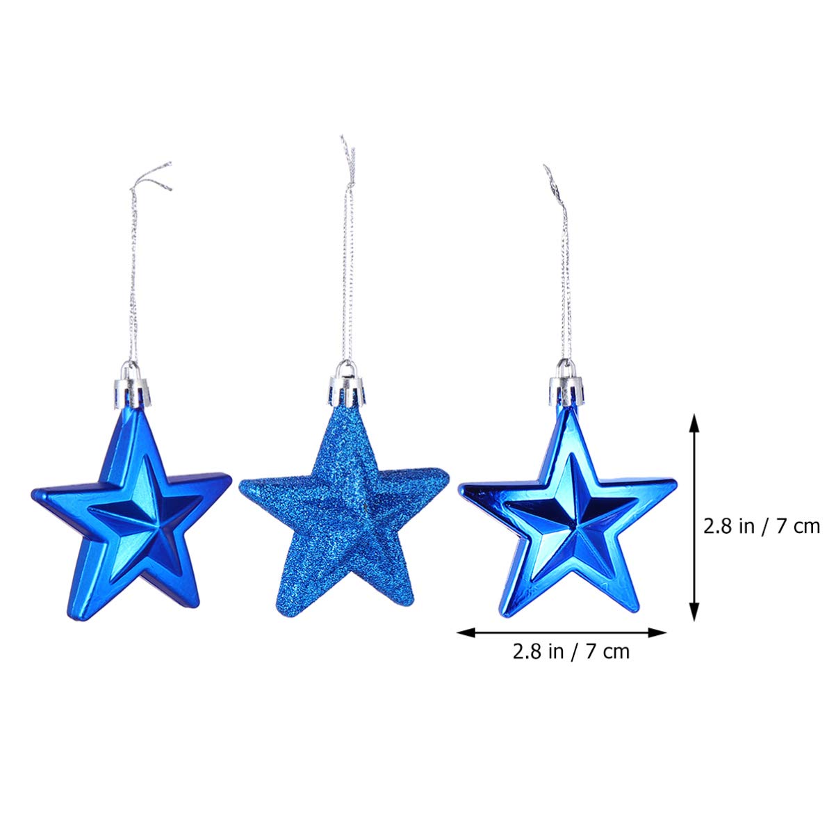 BESPORTBLE 18pcs Chic Five-Pointed Star Christmas Tree Decor and Hanging Ornaments for Holiday Home Decoration for Festive Atmos