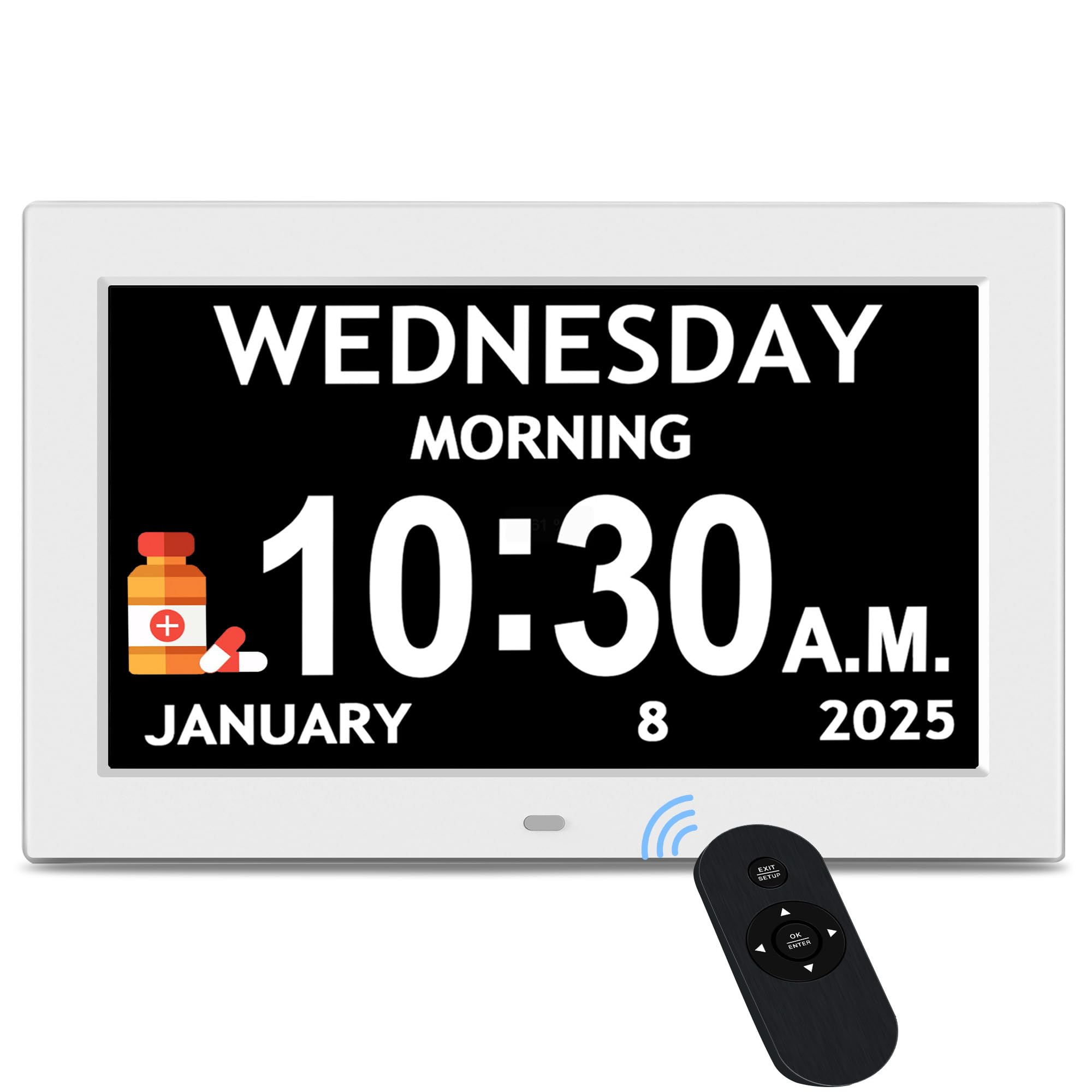 Pastigio 10.1 Inch Digital Clock White