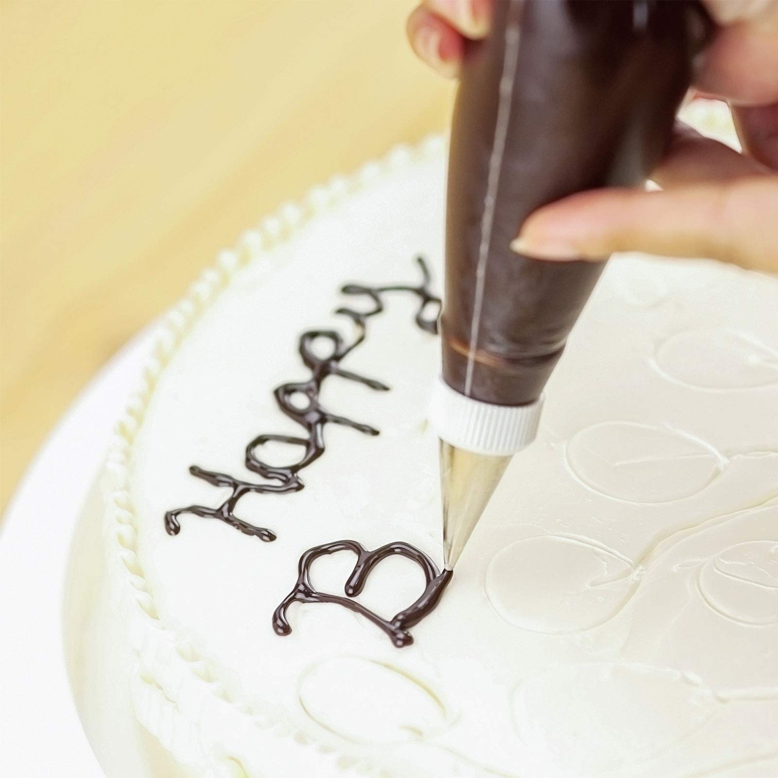 Kasmoire 9 Pcs Round Piping Tip Macaron Piping Tip Cake and Cookie Decorating Plain Tube Set