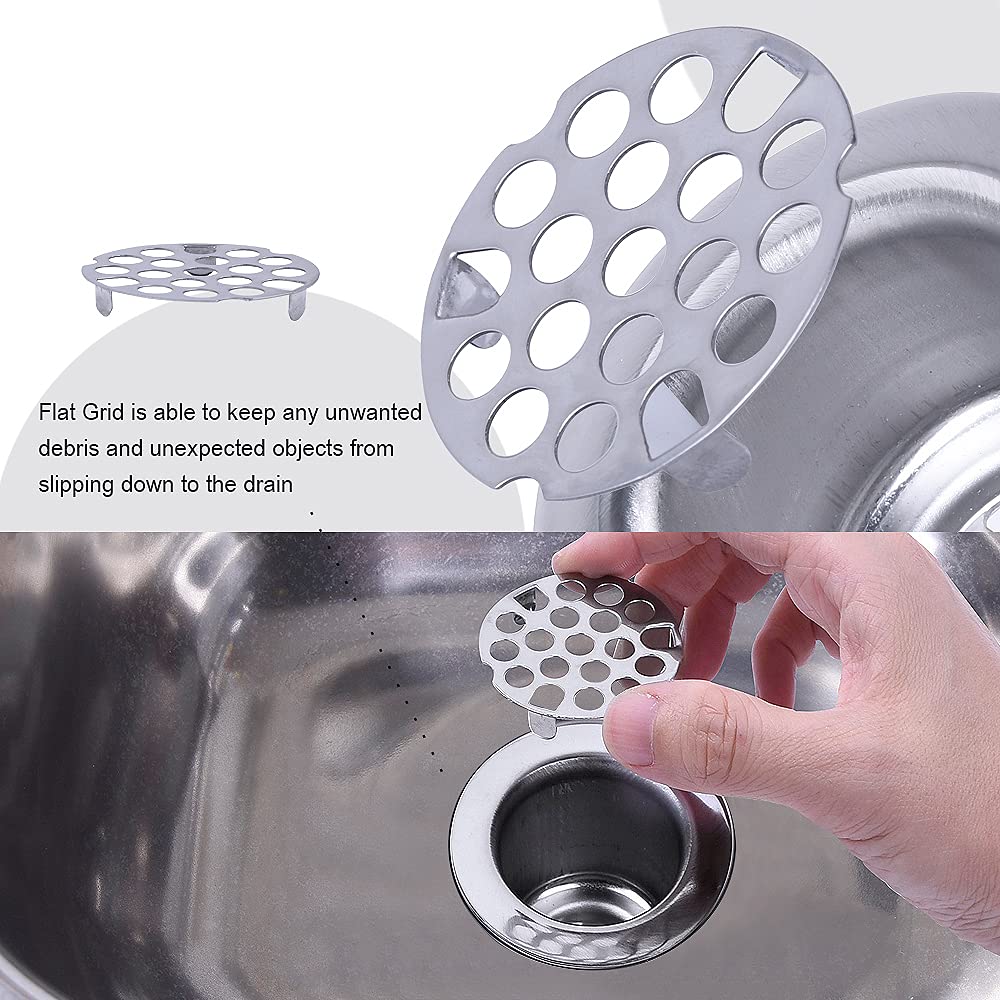 Varnahome Stainless Steel Shower Strainer Assembly W/Flat Grid Strainer For Bar Or Bathroom Sinks