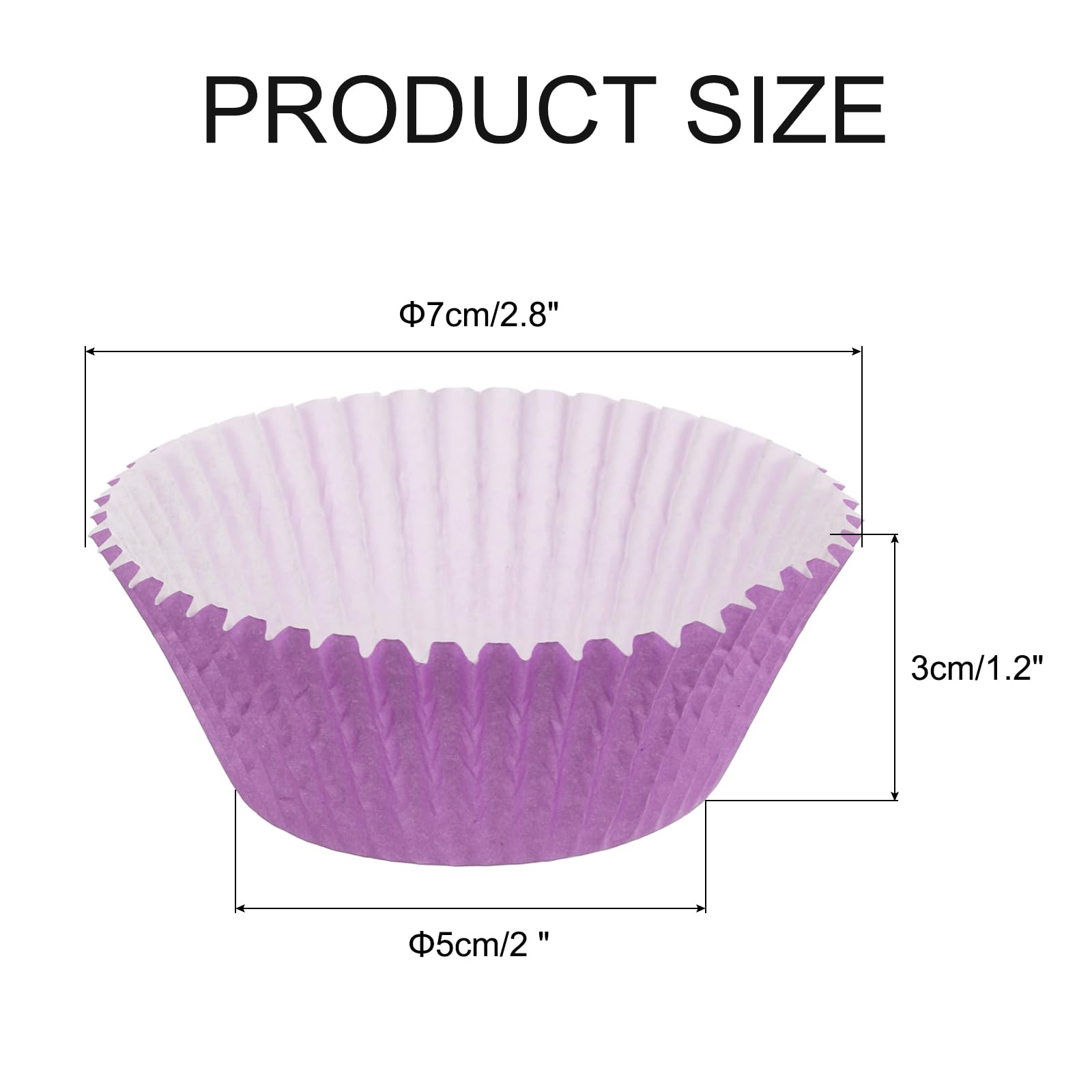 Uxcell 100 Pcs Cupcake Liners, Muffins Paper Baking Cups Wrappers Standard Greaseproof For Baking Cupcake Wrapper, Purple