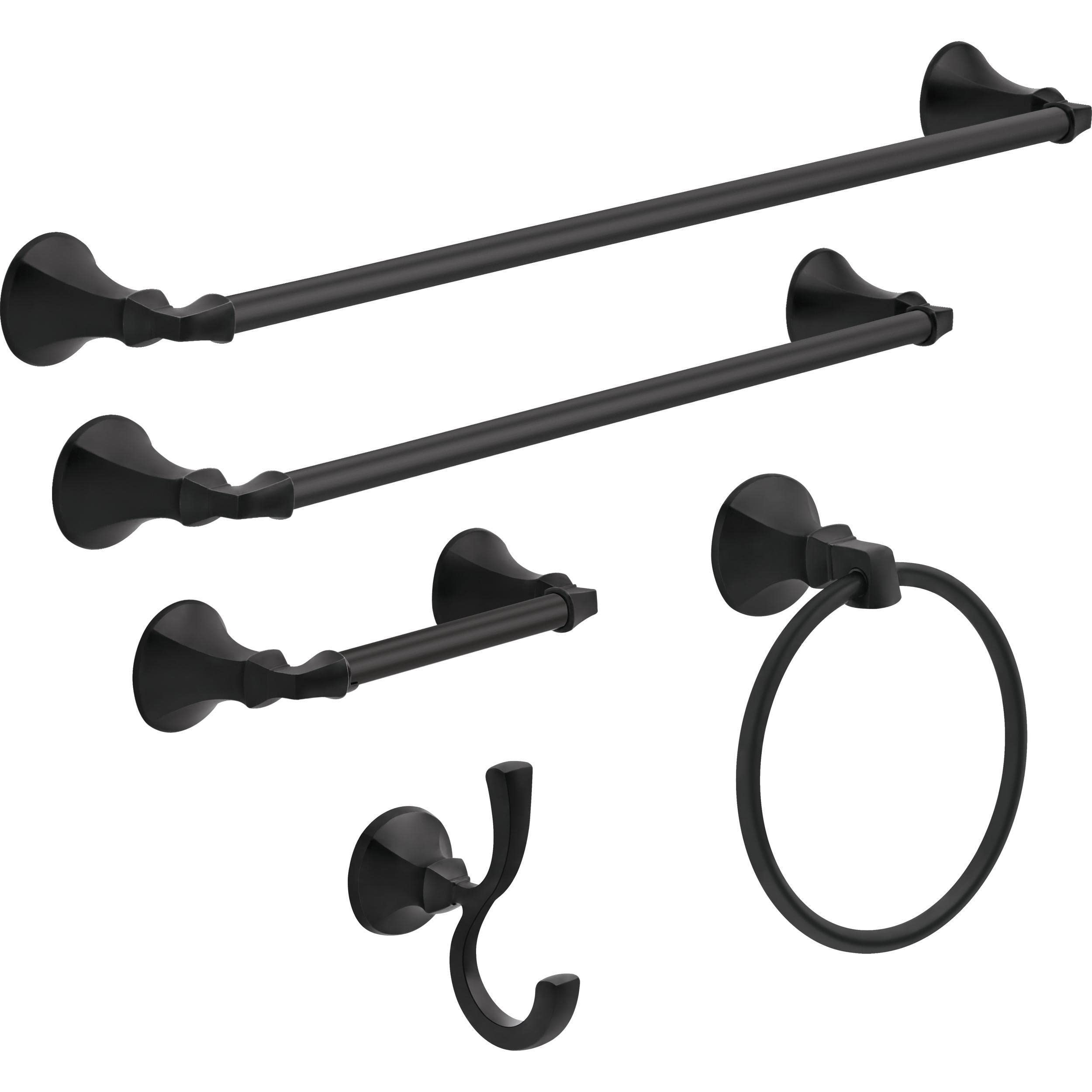 Delta Faucet 76450-Bl Ashlyn Wall Mount Pivot Arm Toilet Paper Holder Bath Hardware Accessory In Matte Black