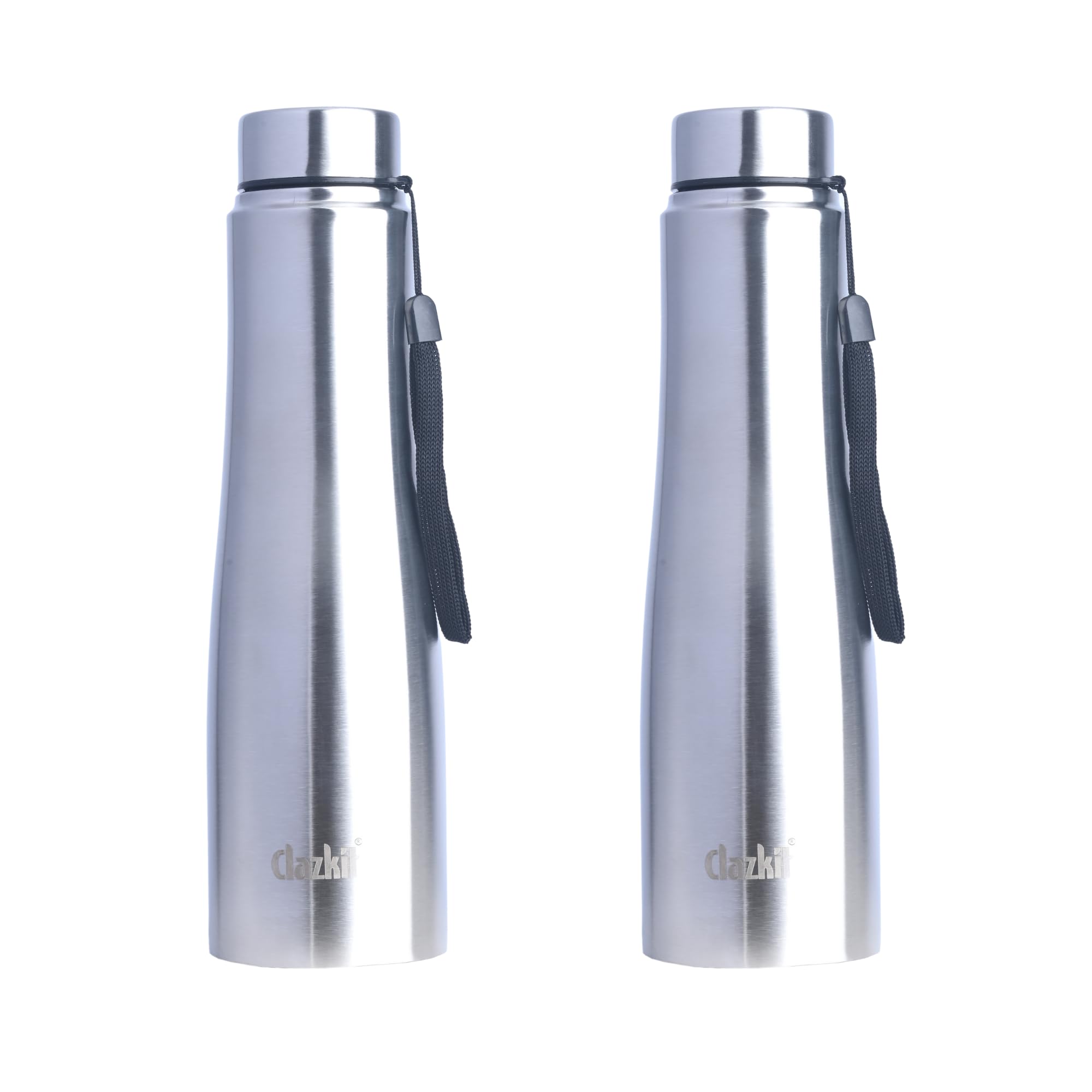 Clazkit Optimus Pro Classic Stainless Steel Water Bottle 1000Ml Set Of 2|Isi Certified| Leakproof, Rust-Free, Bpa-Free, Durable 