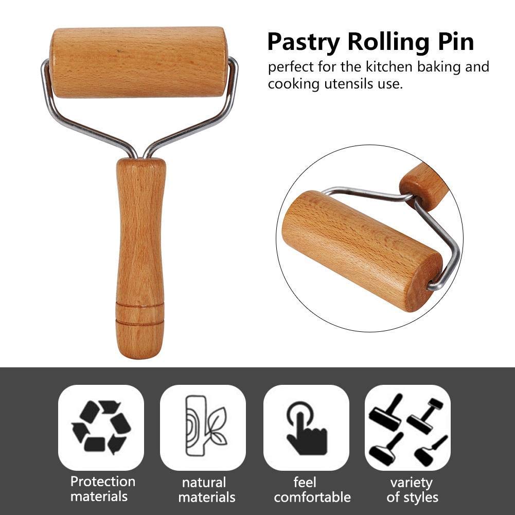 T Shape Pastry Roller, Fondant Bakery For Kitchen Pin Pastry Tool Dough Roller Wooden Multifunction Cookie Pizza Rolling Pin Pas