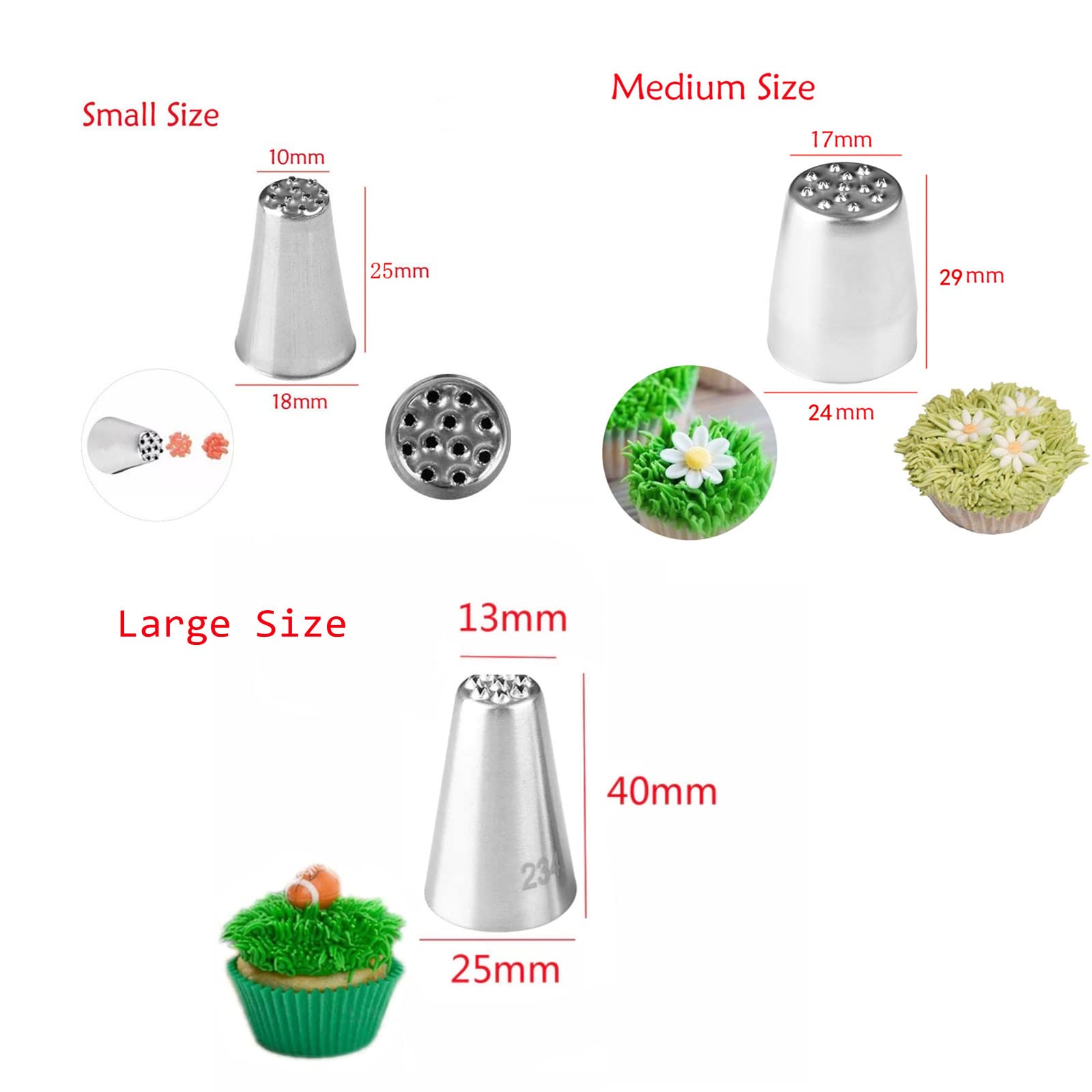 Symphony Wire Tips  Stainless Steel Icing Piping Nozzles For Pastry Fondant Tools (Grass)