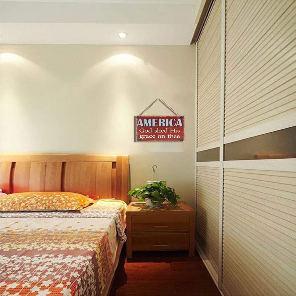 MAIYUAN 4th of July Wooden Plaque Hanging Signs Wall Decorations,Americana Independence Day Party Decorations (DLR-12)