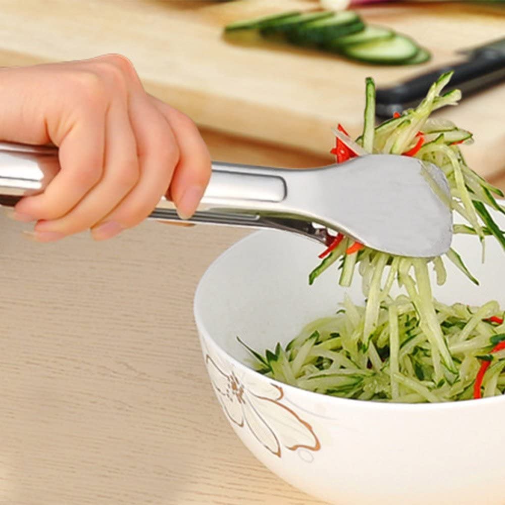 Tenta Tenta Kitchen Premium Stainless Steel Tongs 9-Inch Kitchen Tongs For Cooking Utensils Kitchen Salad Tongs Grilling Barbequ