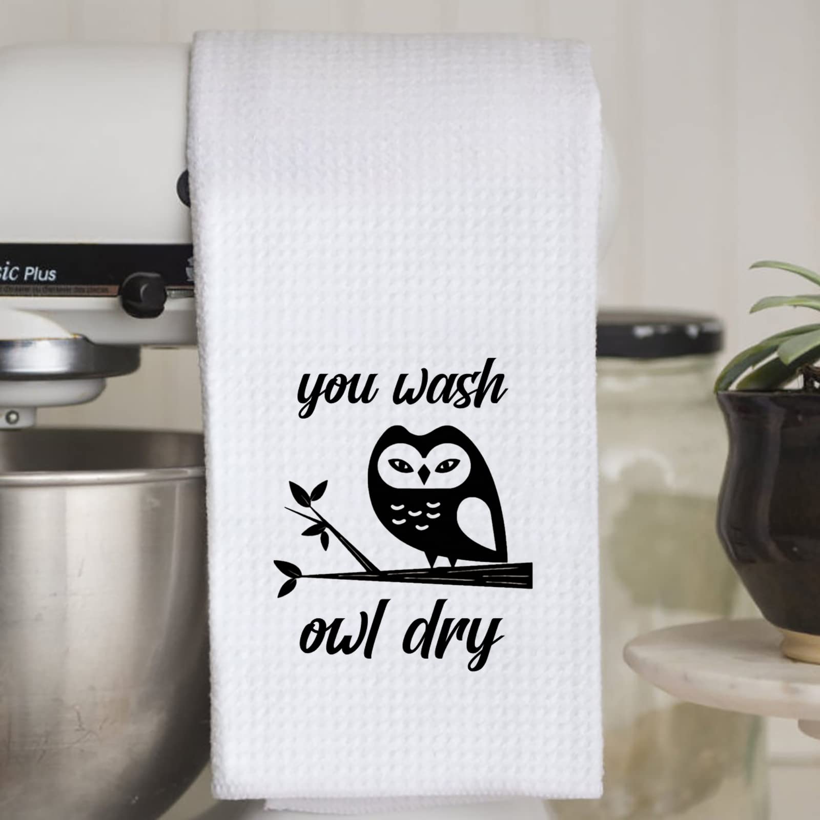 Wcgxko Owl Lover Gift Owl Kitchen Decor Housewarming Gift You Wash Owl Dry Dish Towel Kitchen Towels Tea Towel (You Wash Owl Dry