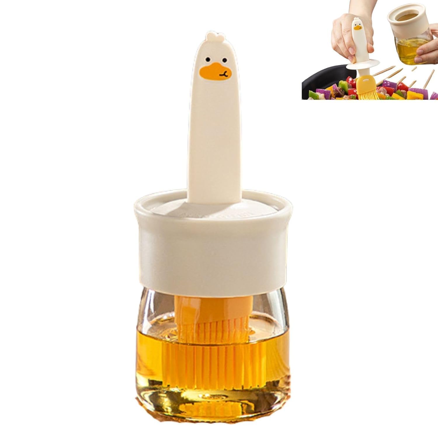 Trodeex 2In1 Silicone Oil Dispenser Bottle With Basting Brush HeatResistant Oil Bottle For Bbq, Baking, Grilling, Frying & Co