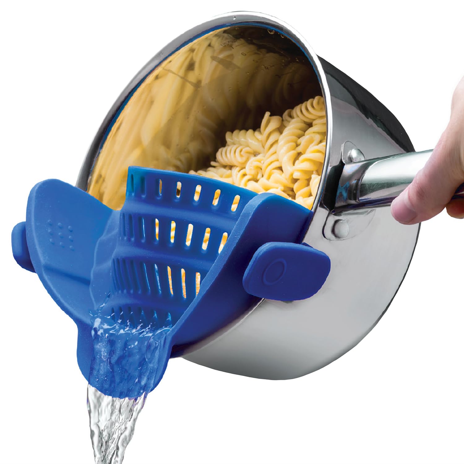 Kitchen Gizmo Snap N Strain - Silicone Clip-On Strainer for Pots, Pans, and Bowls - Heat-Resistant Kitchen Gadgets, Essential C