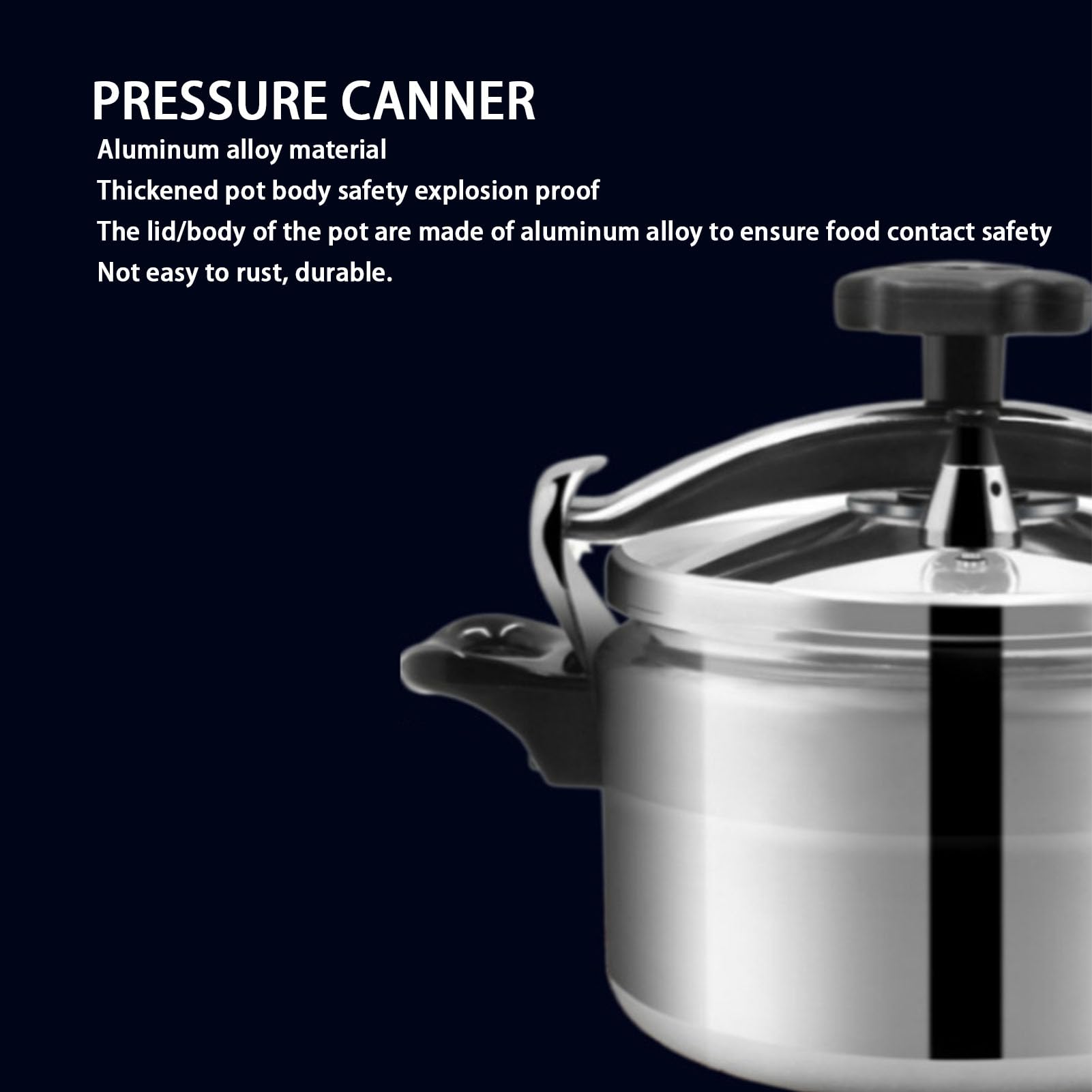 Aluminum Pressure Cooker, 3L/4L/5L Explosion Proof Pressure Canner with Easy Lock Lid, Pressure Cooker for Gas Stove Induction C