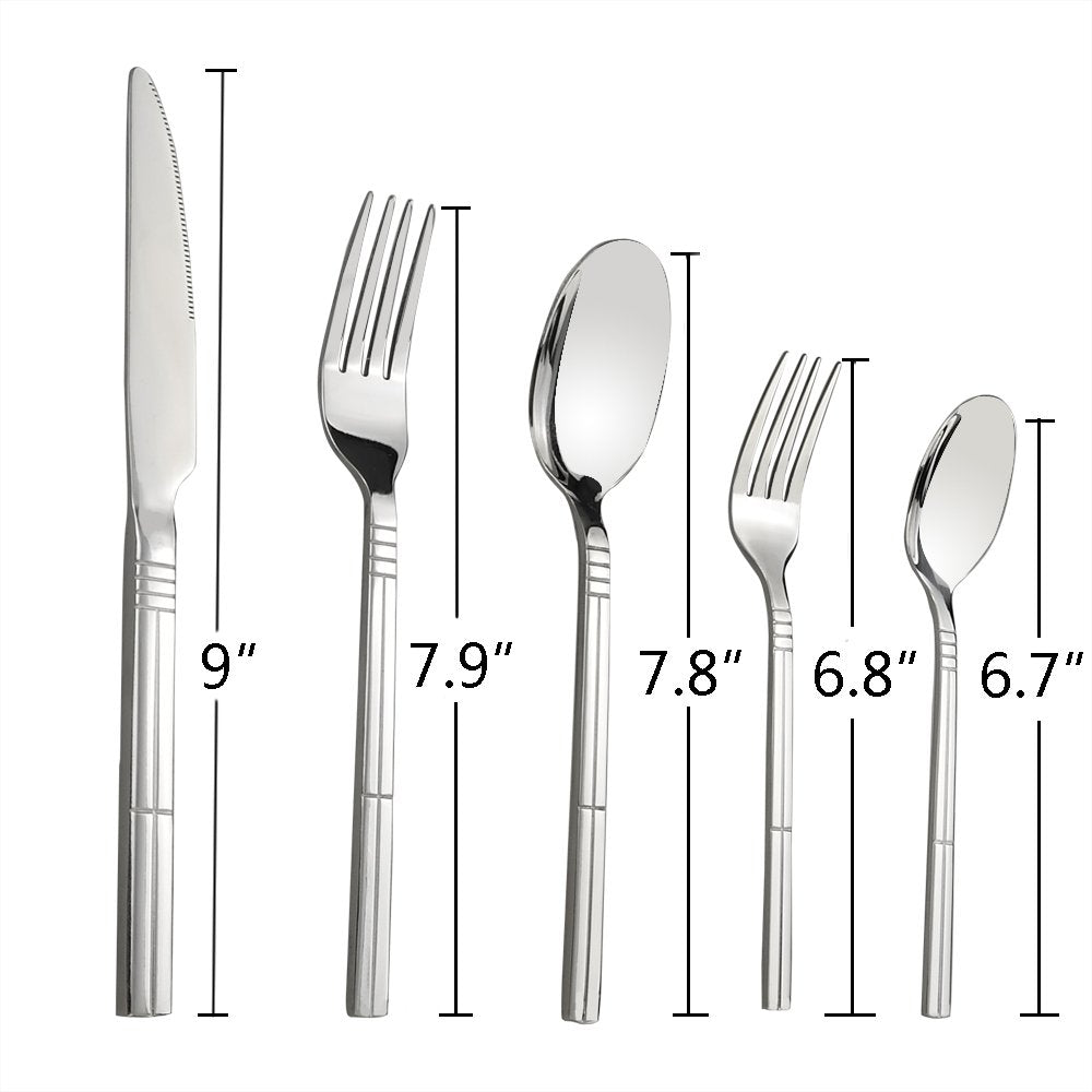Saedy 60 Piece Stainless Steel Silverware Set, Dinner Table Flatware Service For 12