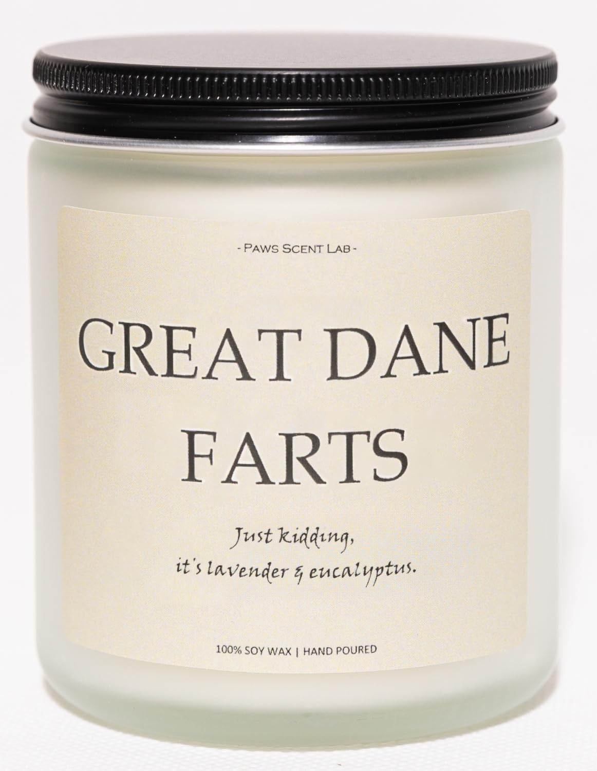 Great Dane Gifts, Great Dane Decor, Dog Farts Candle, Dog Mom Gifts for Women - Lavender & Eucalyptus, Crafted by Natural Soy Wa