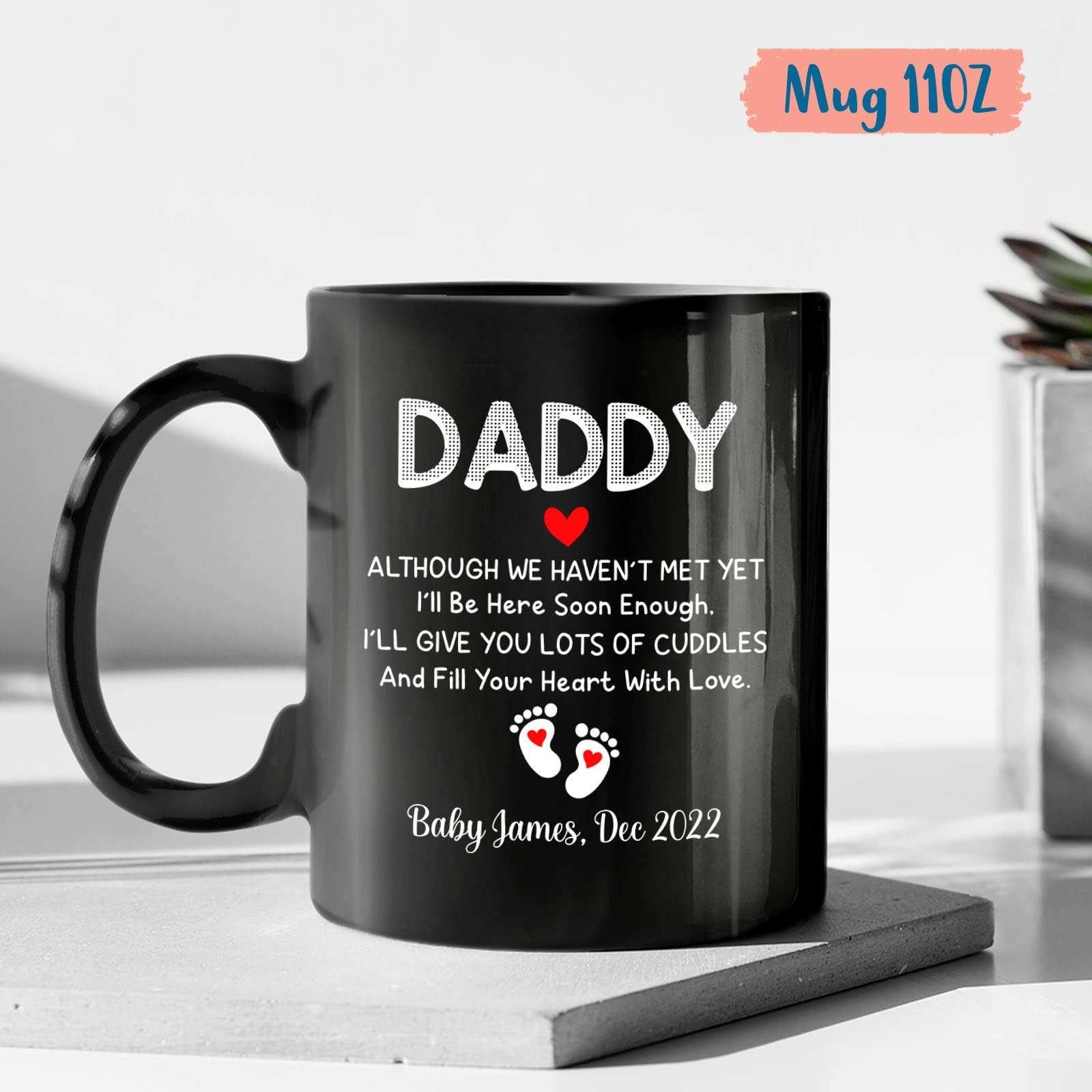 Personalized Daddy Coffee Mug, Gifts Ideas for Dad, Daddy, Father, Father-in-law, Unique Gifts Idea For Men & Husband, Custom Da